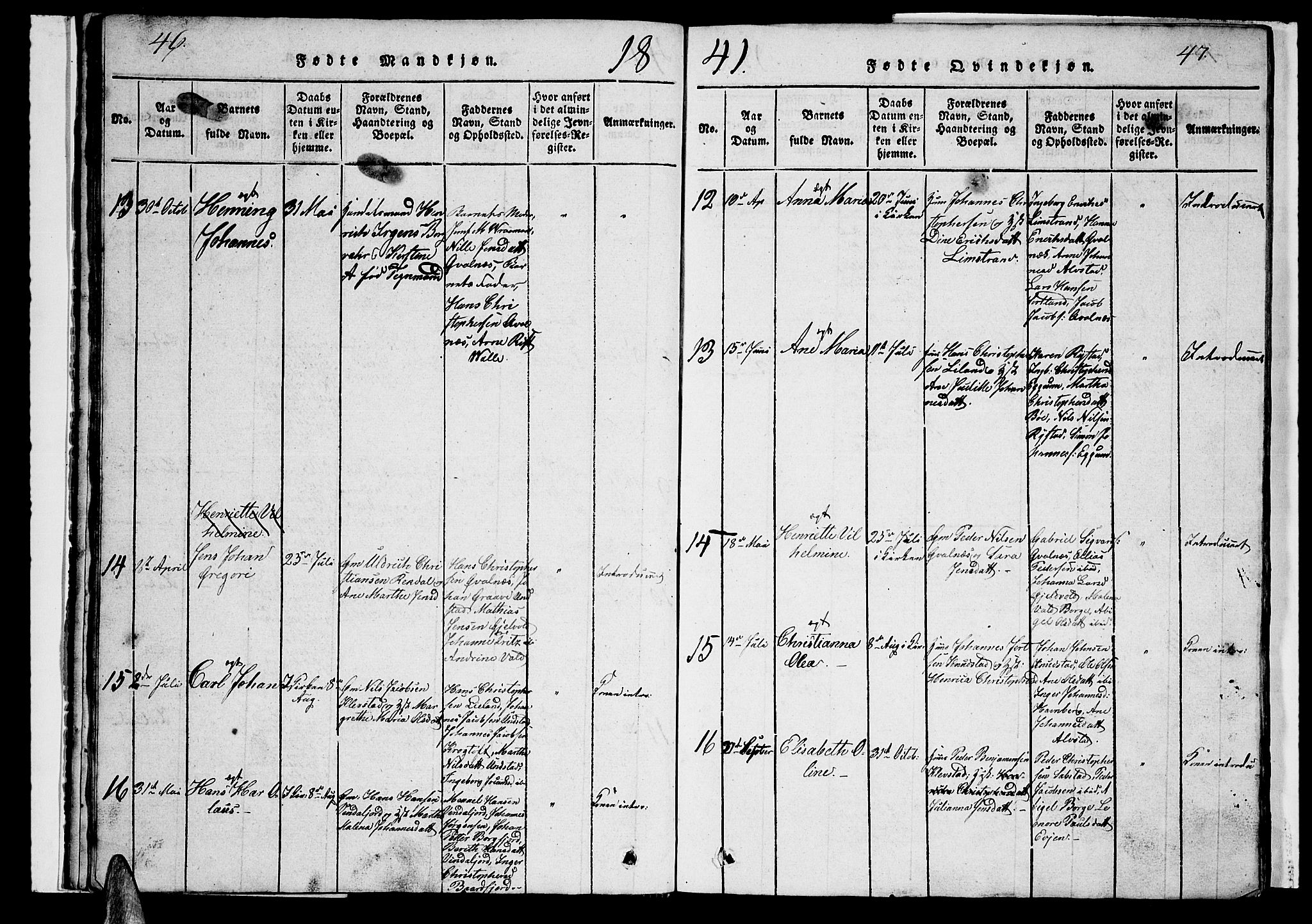 Ministerialprotokoller, klokkerbøker og fødselsregistre - Nordland, SAT/A-1459/880/L1139: Parish register (copy) no. 880C01, 1836-1857, p. 46-47