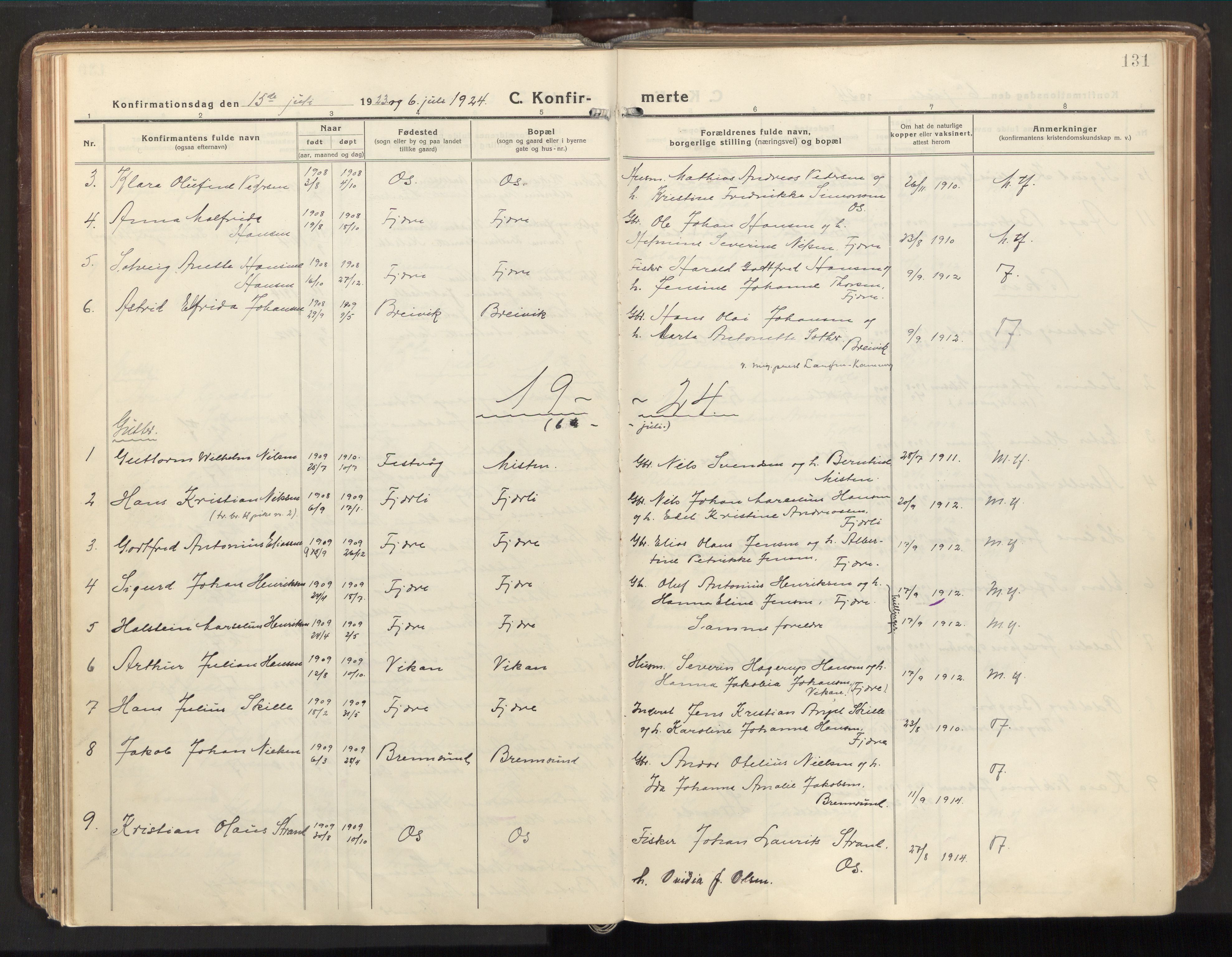 Ministerialprotokoller, klokkerbøker og fødselsregistre - Nordland, SAT/A-1459/803/L0073: Parish register (official) no. 803A03, 1920-1955, p. 131