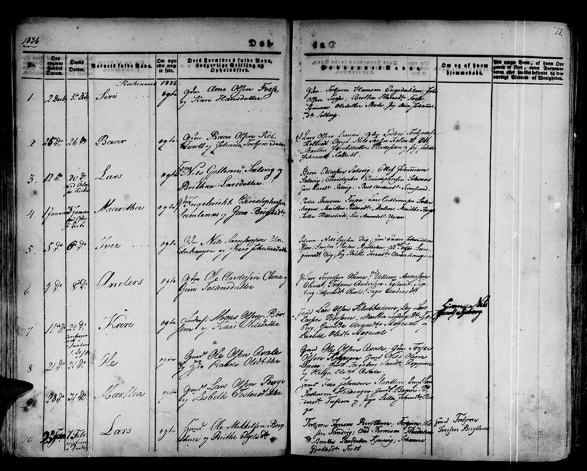 Strandebarm sokneprestembete, AV/SAB-A-78401/H/Haa: Parish register (official) no. A 6, 1826-1843, p. 72