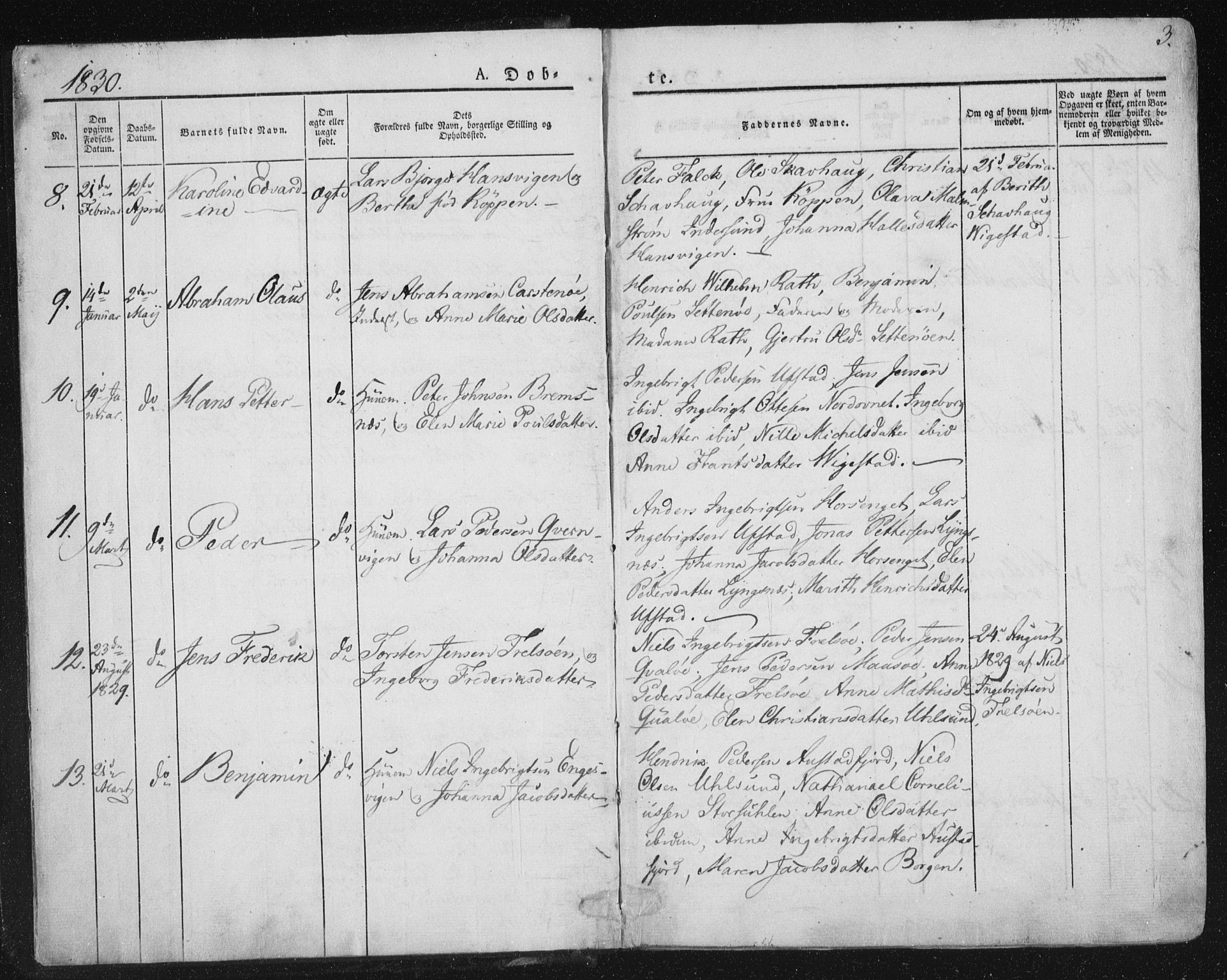 Ministerialprotokoller, klokkerbøker og fødselsregistre - Nord-Trøndelag, SAT/A-1458/784/L0669: Parish register (official) no. 784A04, 1829-1859, p. 3