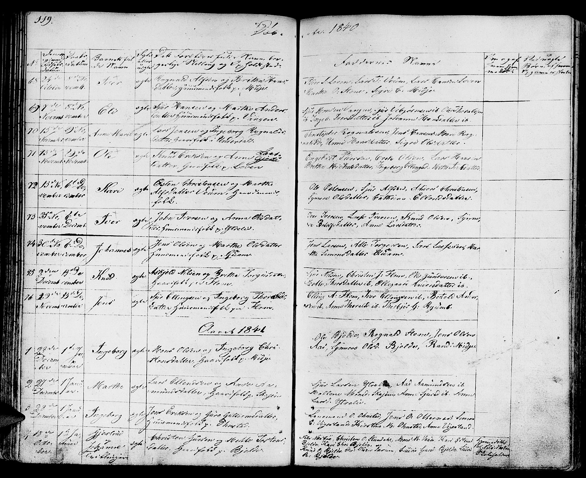 Aurland sokneprestembete, SAB/A-99937/H/Ha/Haa/L0006: Parish register (official) no. A 6, 1821-1859, p. 119