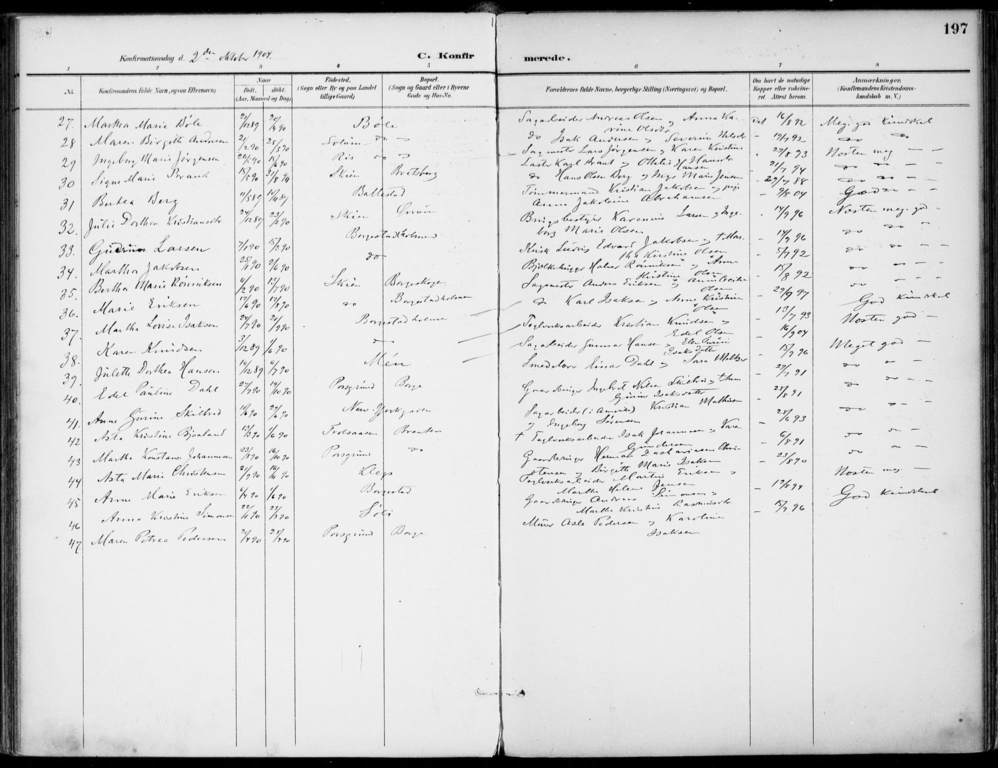 Gjerpen kirkebøker, AV/SAKO-A-265/F/Fa/L0011: Parish register (official) no. I 11, 1896-1904, p. 197