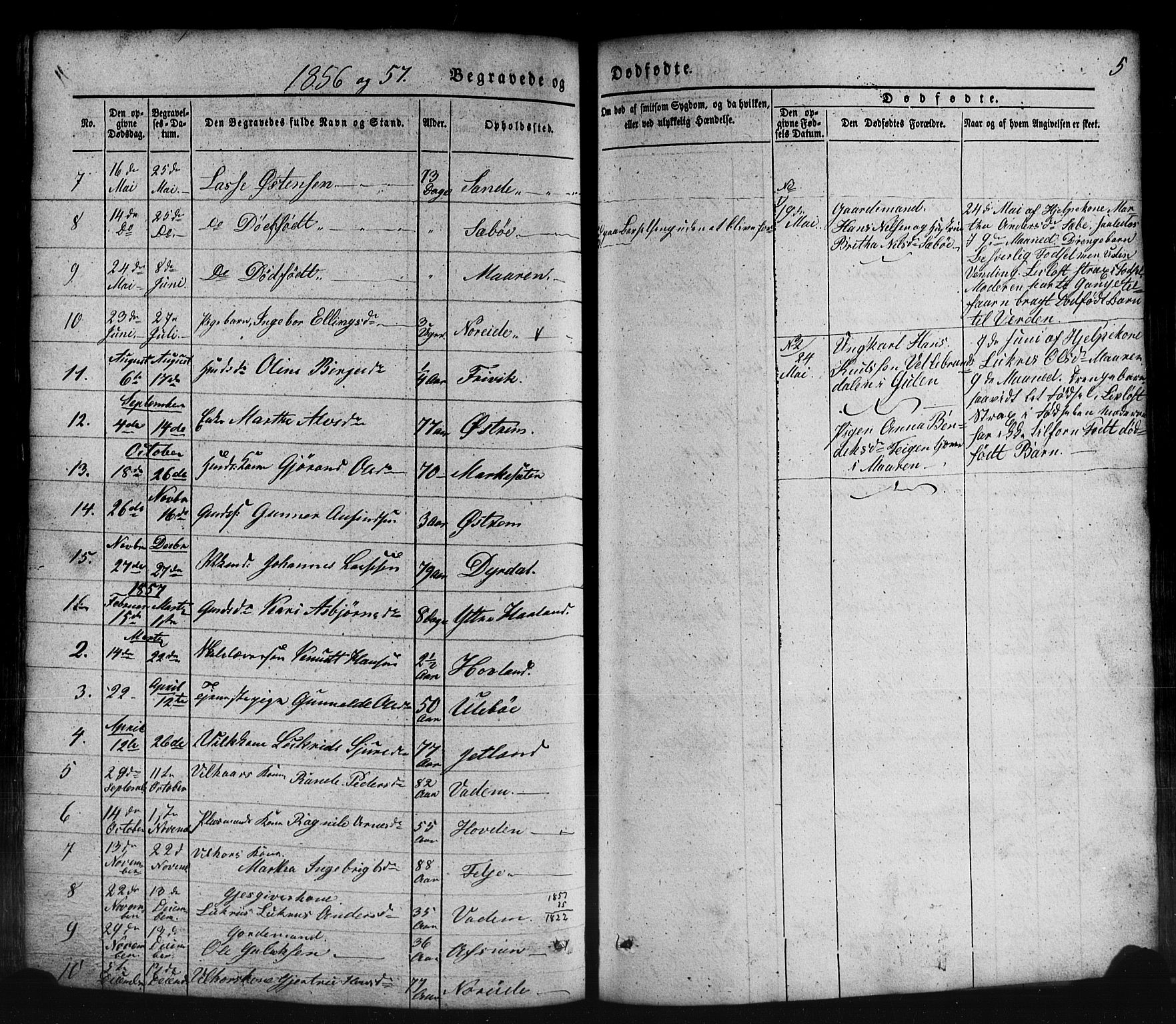 Lavik sokneprestembete, AV/SAB-A-80901: Parish register (copy) no. B 1, 1854-1881, p. 5