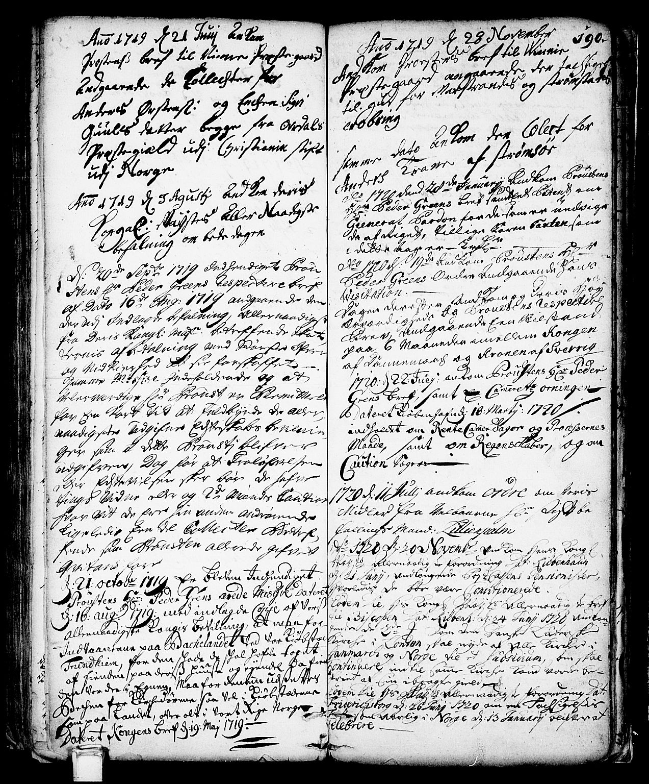Vinje kirkebøker, SAKO/A-312/F/Fa/L0001: Parish register (official) no. I 1, 1717-1766, p. 190