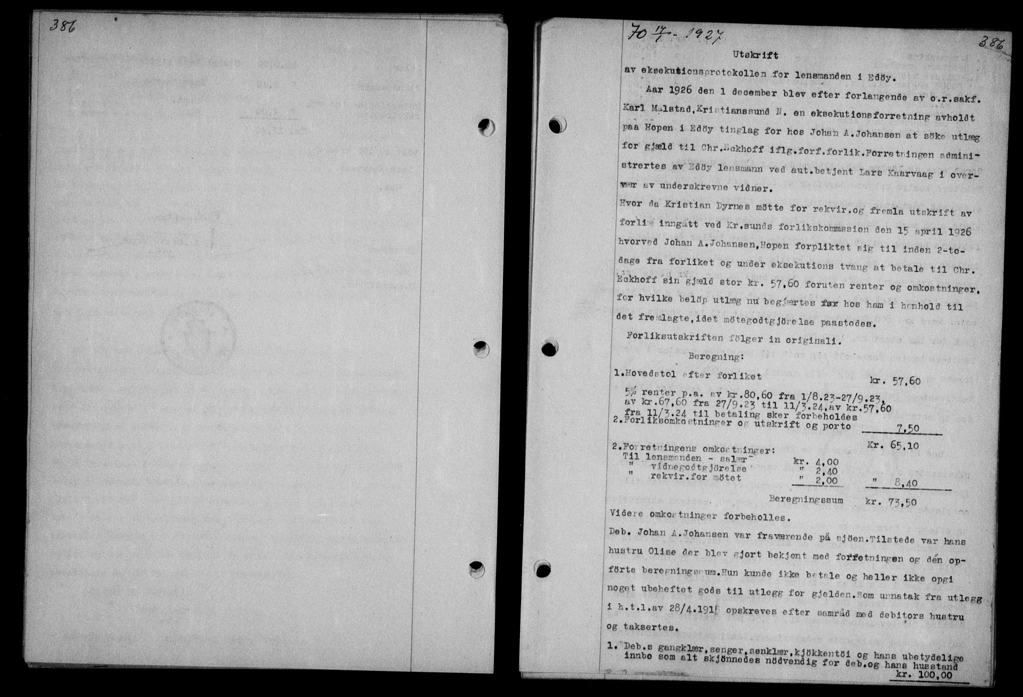 Nordmøre sorenskriveri, AV/SAT-A-4132/1/2/2Ca/L0061: Mortgage book no. 51, 1926-1927, Deed date: 17.01.1927