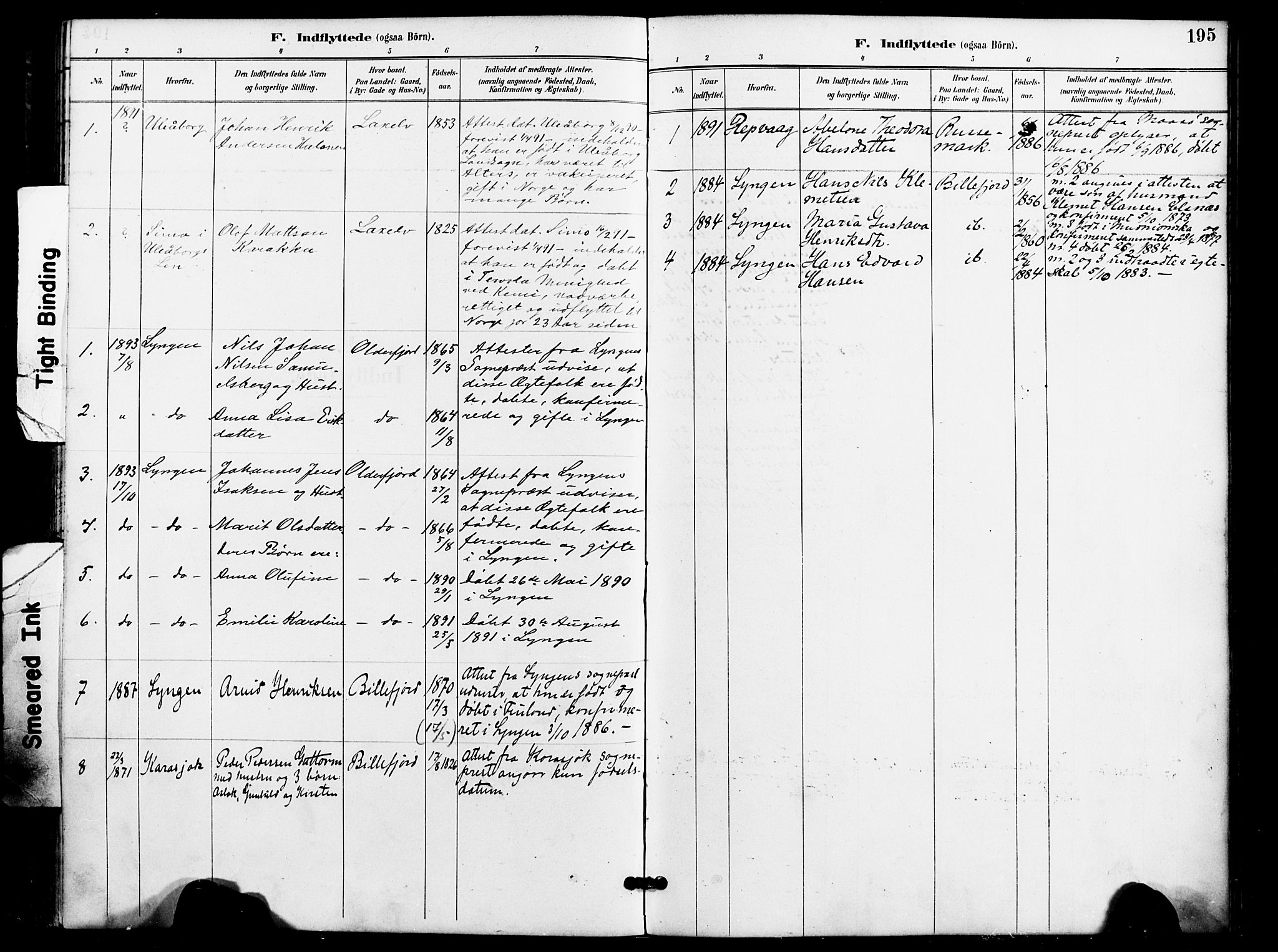 Kistrand/Porsanger sokneprestembete, SATØ/S-1351/H/Ha/L0008.kirke: Parish register (official) no. 8, 1890-1898, p. 195