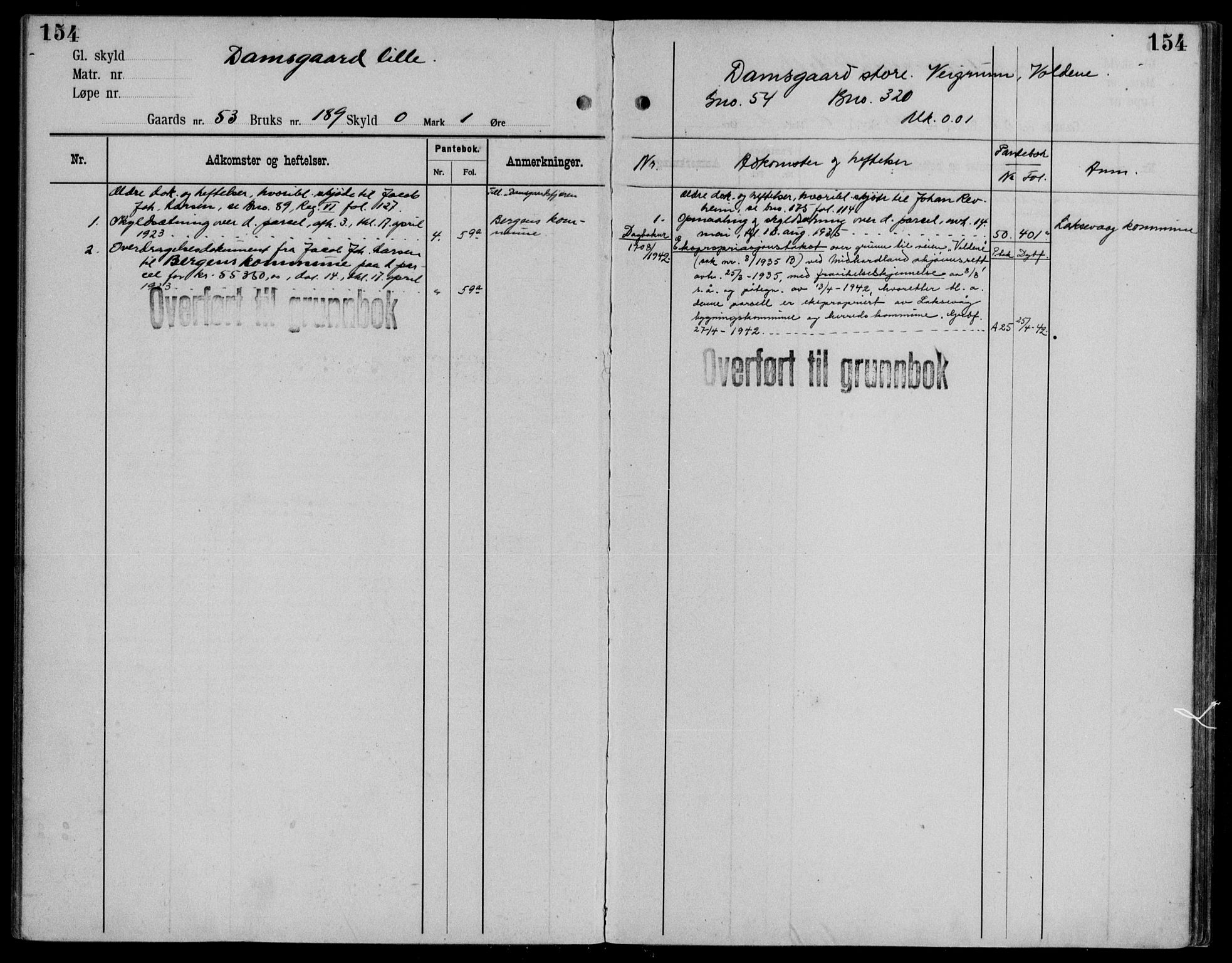 Midhordland sorenskriveri, AV/SAB-A-3001/1/G/Ga/Gab/L0115: Mortgage register no. II.A.b.115, p. 154