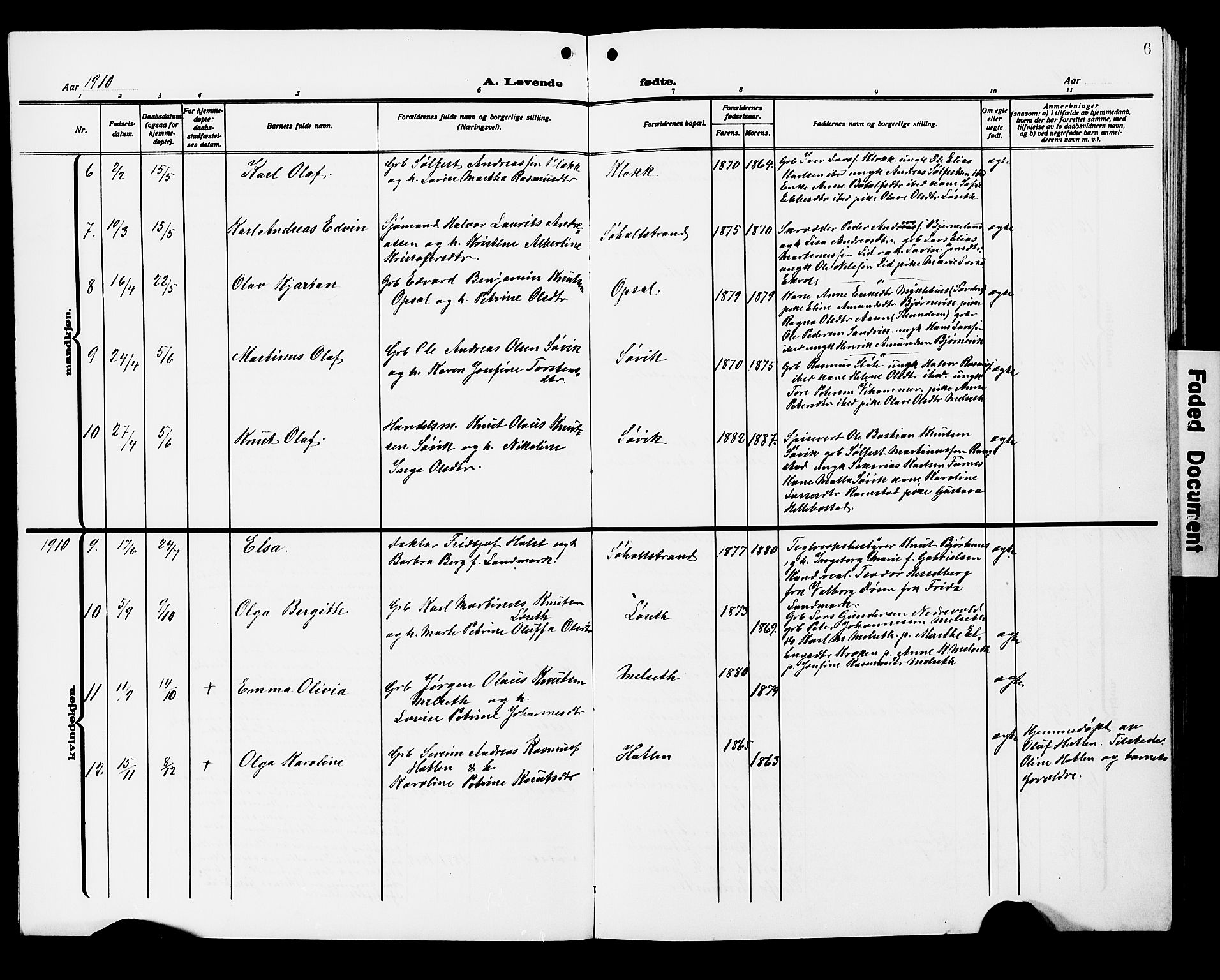 Ministerialprotokoller, klokkerbøker og fødselsregistre - Møre og Romsdal, AV/SAT-A-1454/522/L0328: Parish register (copy) no. 522C07, 1909-1925, p. 6