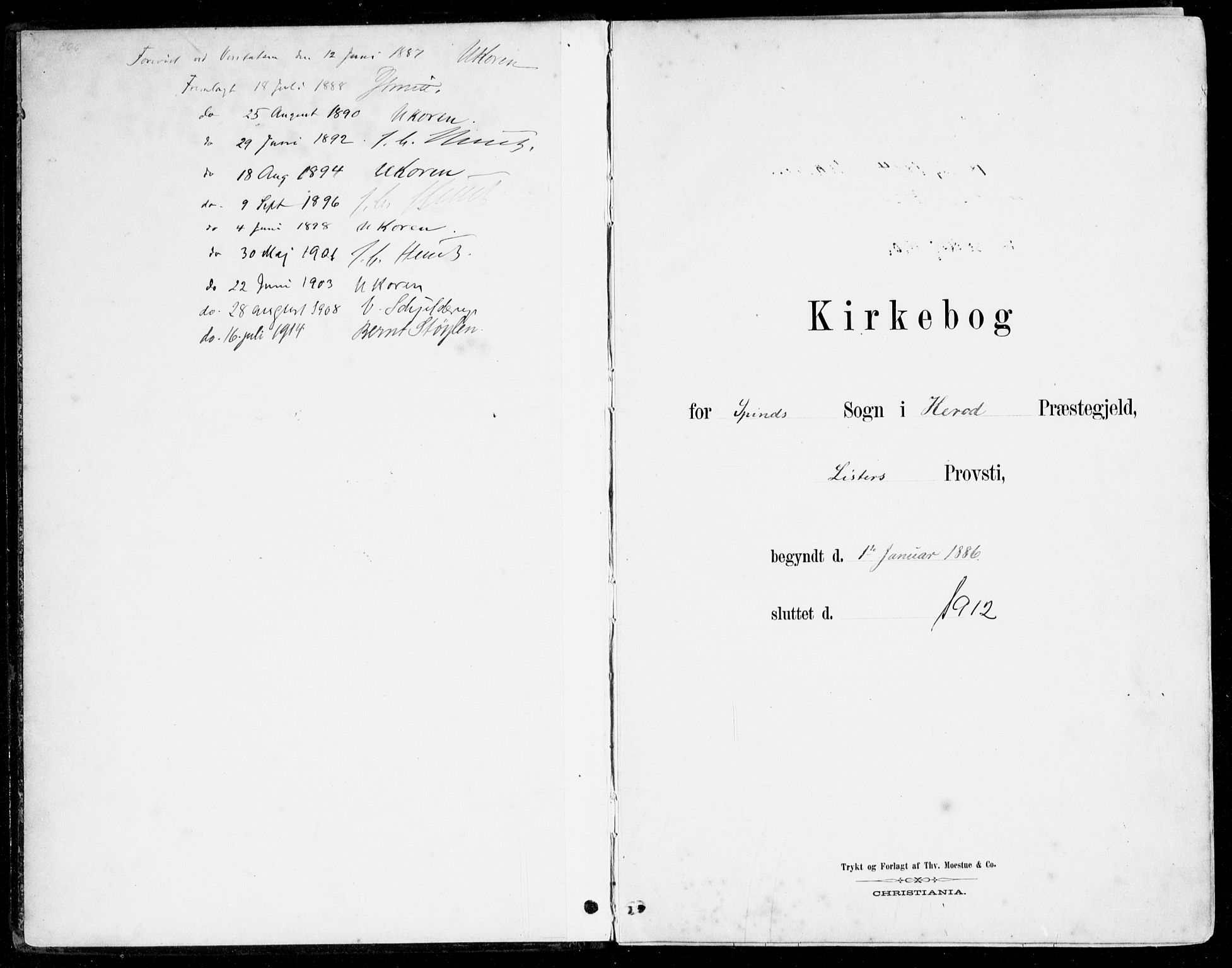 Herad sokneprestkontor, AV/SAK-1111-0018/F/Fa/Fab/L0005: Parish register (official) no. A 5, 1886-1913