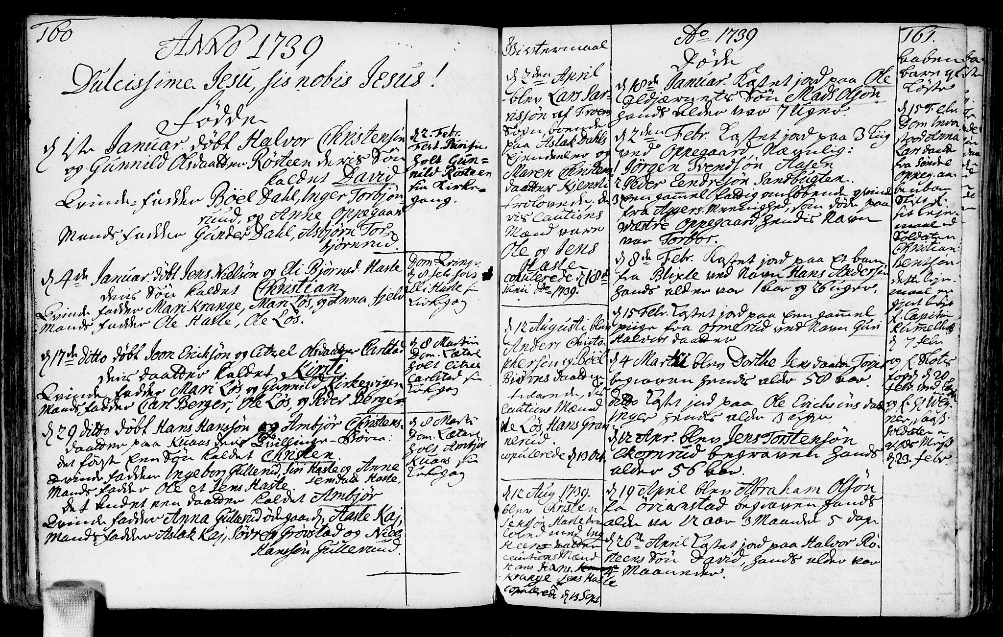 Nesodden prestekontor Kirkebøker, SAO/A-10013/F/Fa/L0001: Parish register (official) no. I 1, 1709-1749, p. 160-161