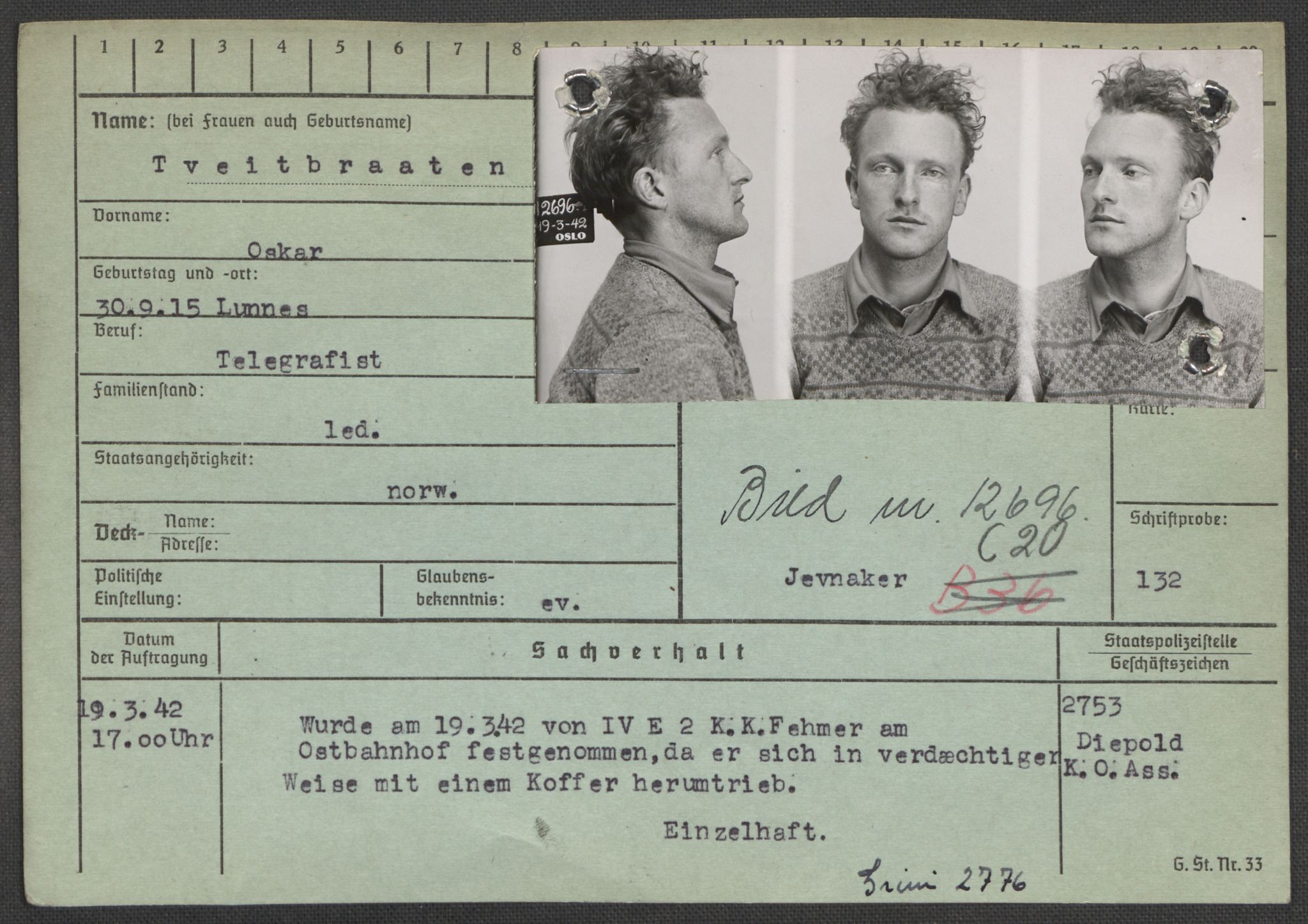 Befehlshaber der Sicherheitspolizei und des SD, RA/RAFA-5969/E/Ea/Eaa/L0010: Register over norske fanger i Møllergata 19: Sø-Å, 1940-1945, p. 562