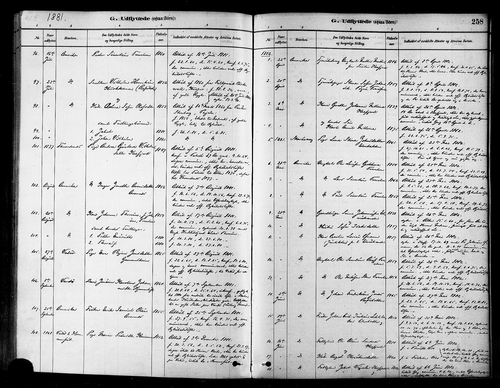 Alta sokneprestkontor, SATØ/S-1338/H/Ha/L0002.kirke: Parish register (official) no. 2, 1879-1892, p. 258