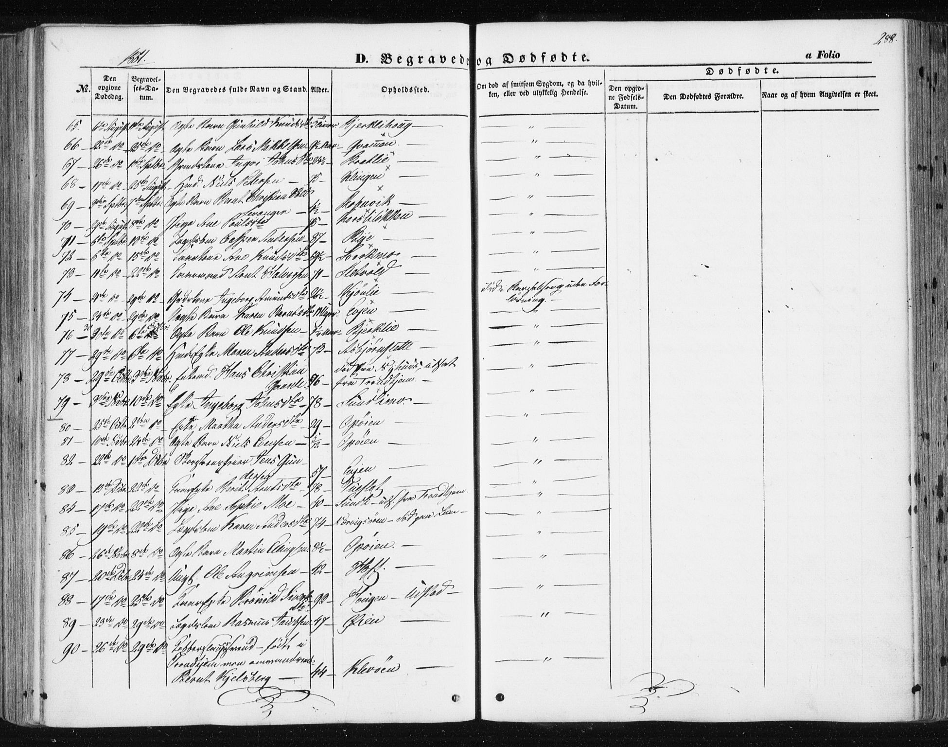 Ministerialprotokoller, klokkerbøker og fødselsregistre - Sør-Trøndelag, AV/SAT-A-1456/668/L0806: Parish register (official) no. 668A06, 1854-1869, p. 288