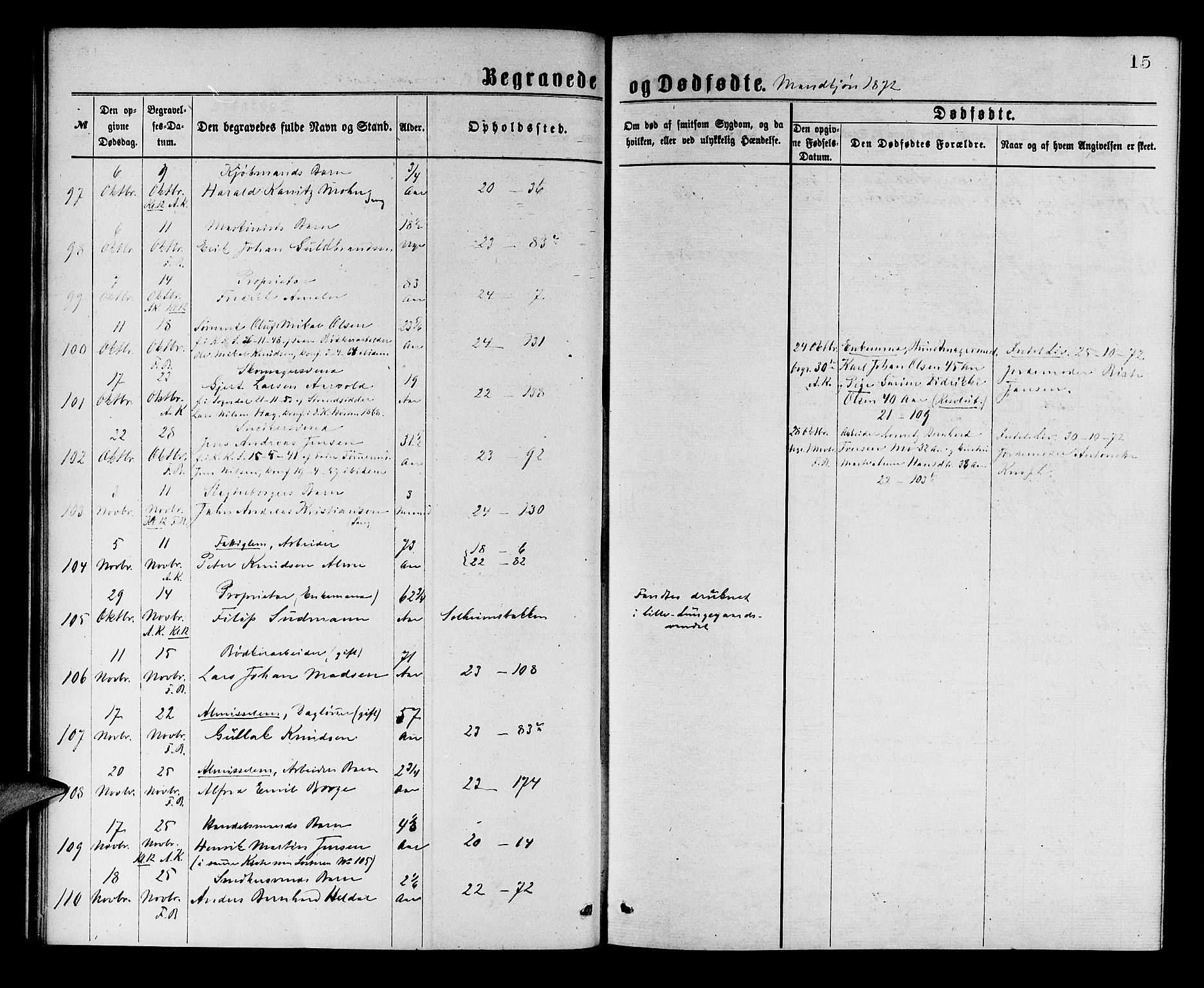 Korskirken sokneprestembete, AV/SAB-A-76101/H/Hab: Parish register (copy) no. E 3, 1871-1883, p. 15