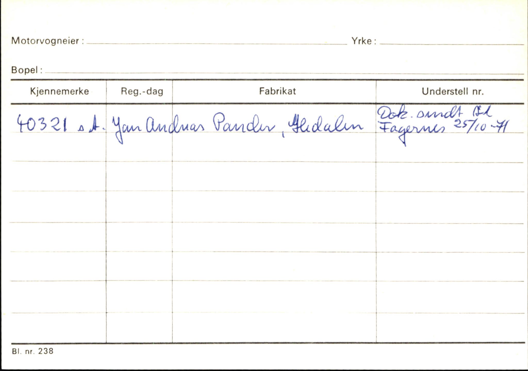 Statens vegvesen, Sogn og Fjordane vegkontor, SAB/A-5301/4/F/L0146: Registerkort Årdal R-Å samt diverse kort, 1945-1975, p. 803