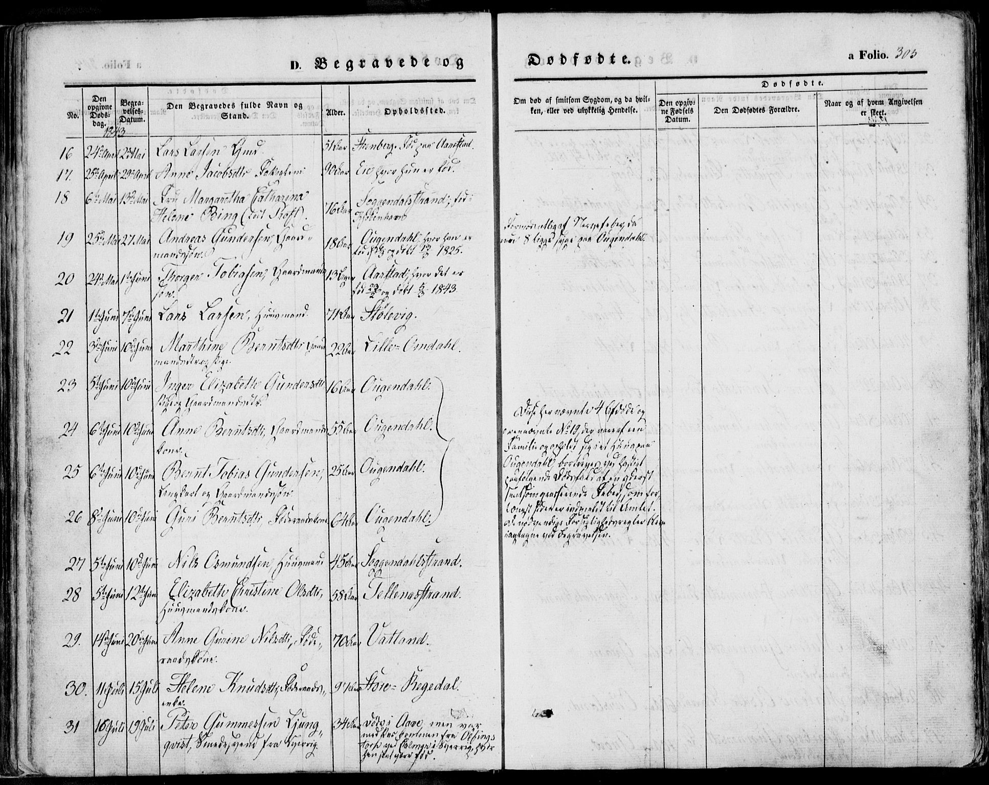 Sokndal sokneprestkontor, AV/SAST-A-101808: Parish register (official) no. A 8.2, 1842-1857, p. 305