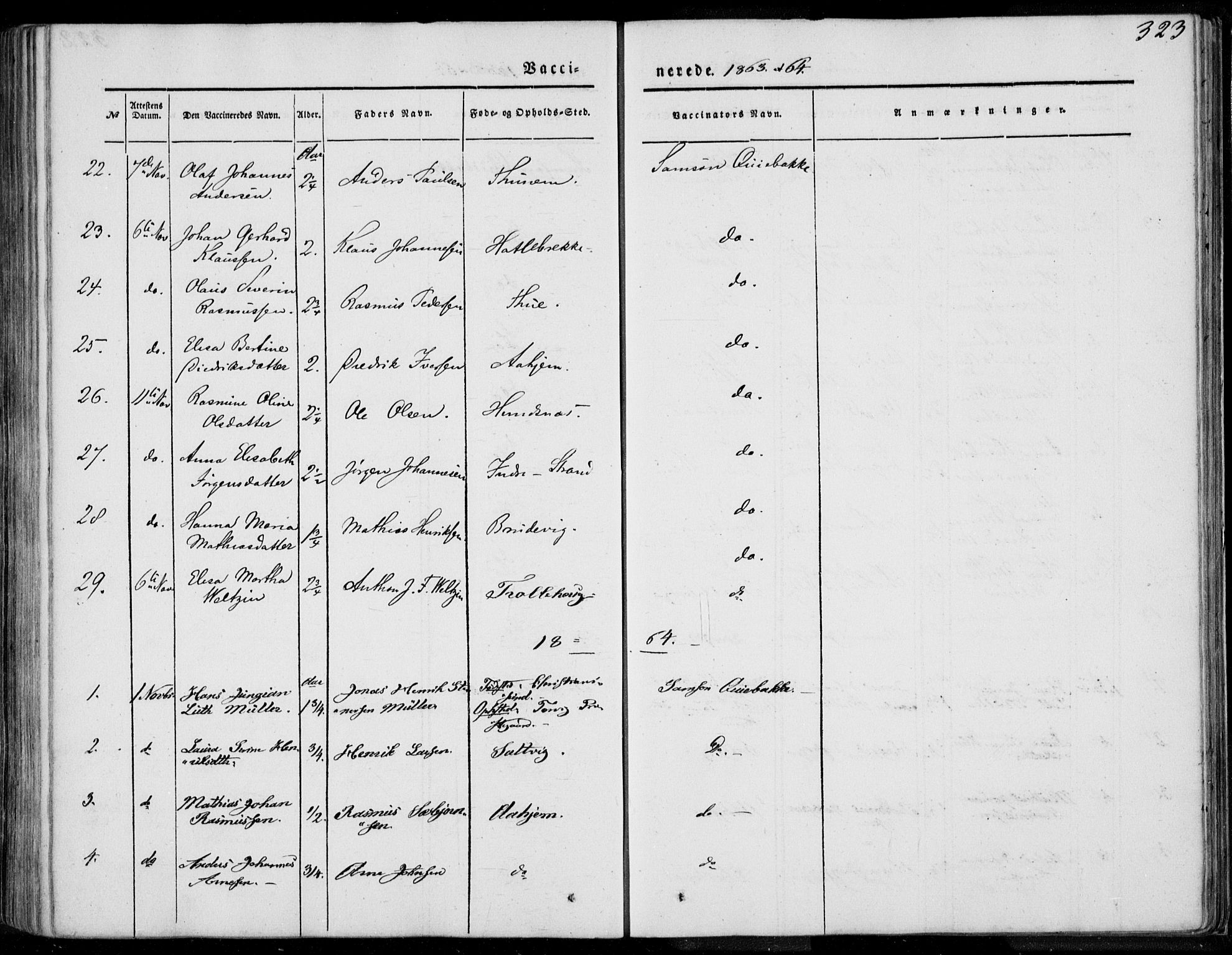 Ministerialprotokoller, klokkerbøker og fødselsregistre - Møre og Romsdal, AV/SAT-A-1454/501/L0006: Parish register (official) no. 501A06, 1844-1868, p. 323