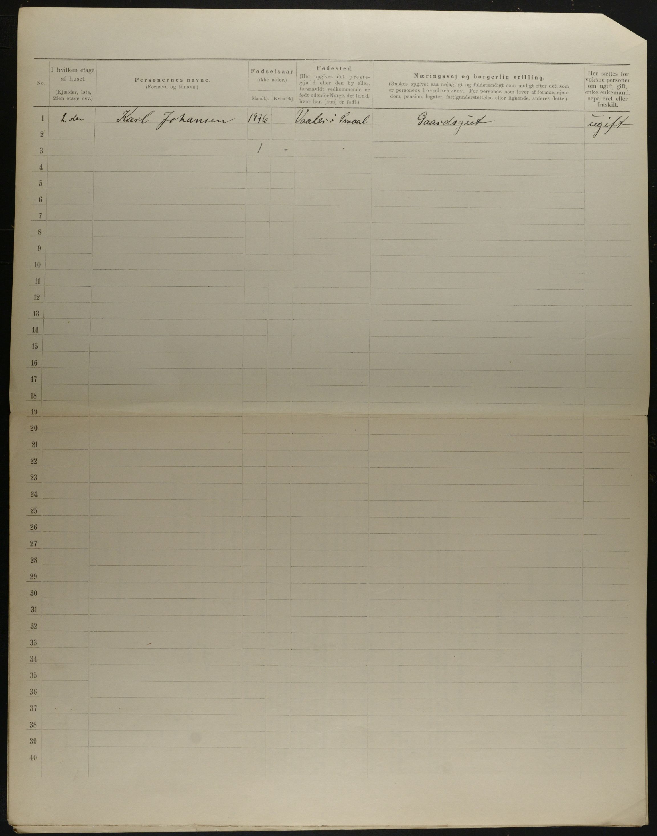 OBA, Municipal Census 1901 for Kristiania, 1901, p. 15784
