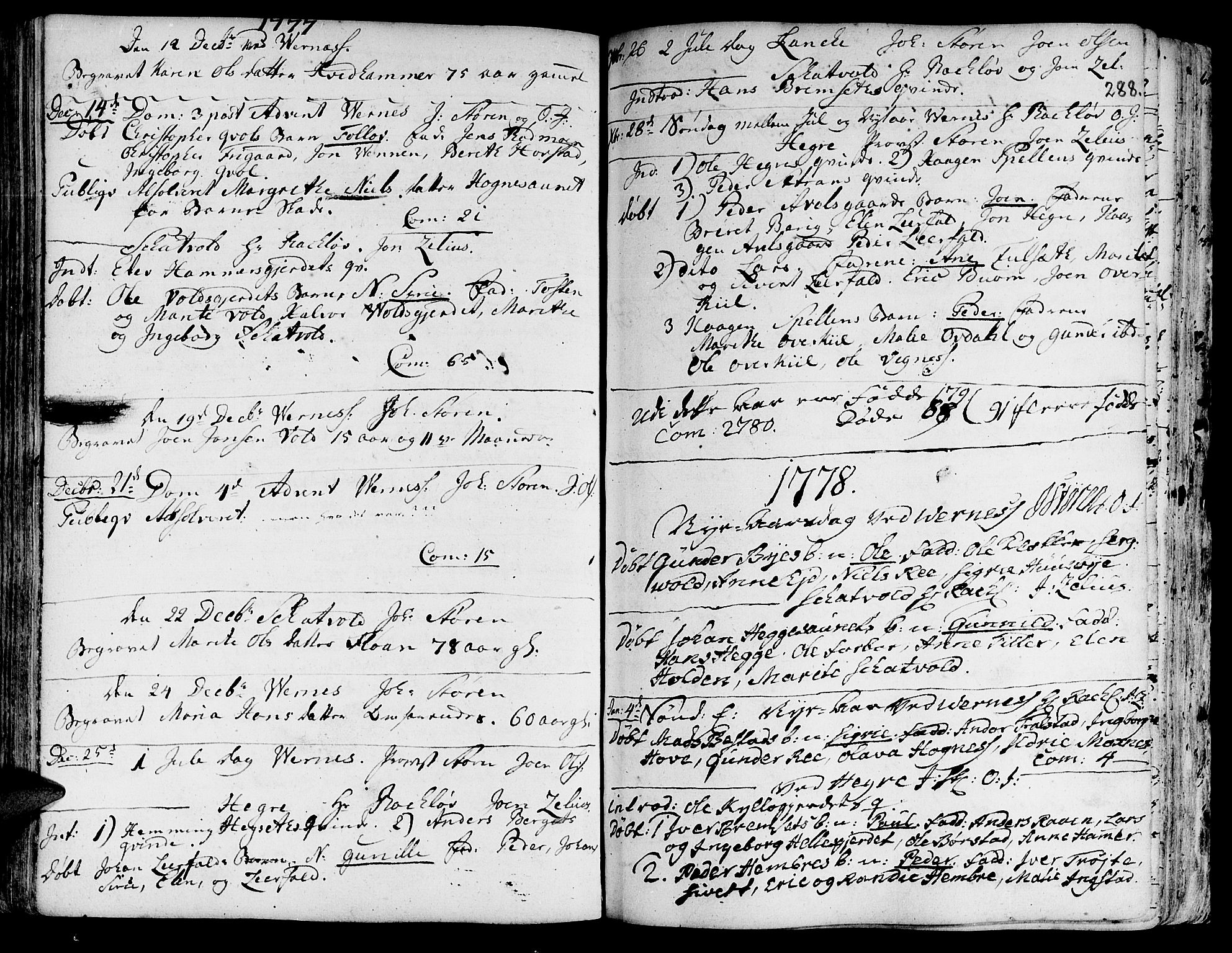 Ministerialprotokoller, klokkerbøker og fødselsregistre - Nord-Trøndelag, SAT/A-1458/709/L0057: Parish register (official) no. 709A05, 1755-1780, p. 288
