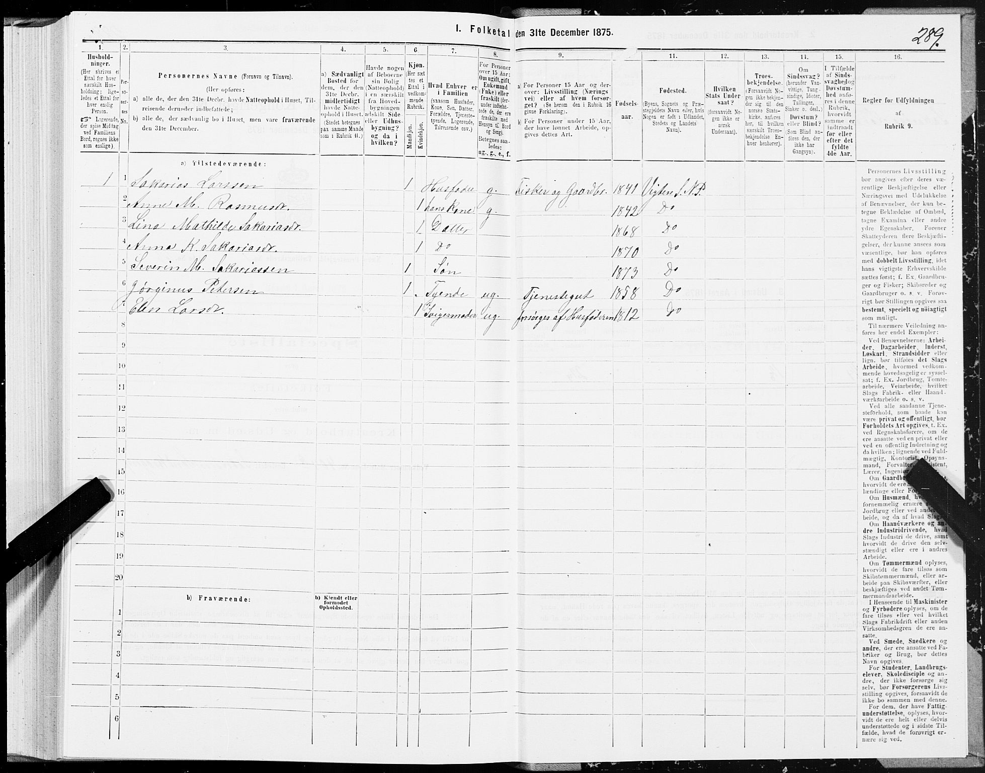 SAT, 1875 census for 1751P Nærøy, 1875, p. 3289