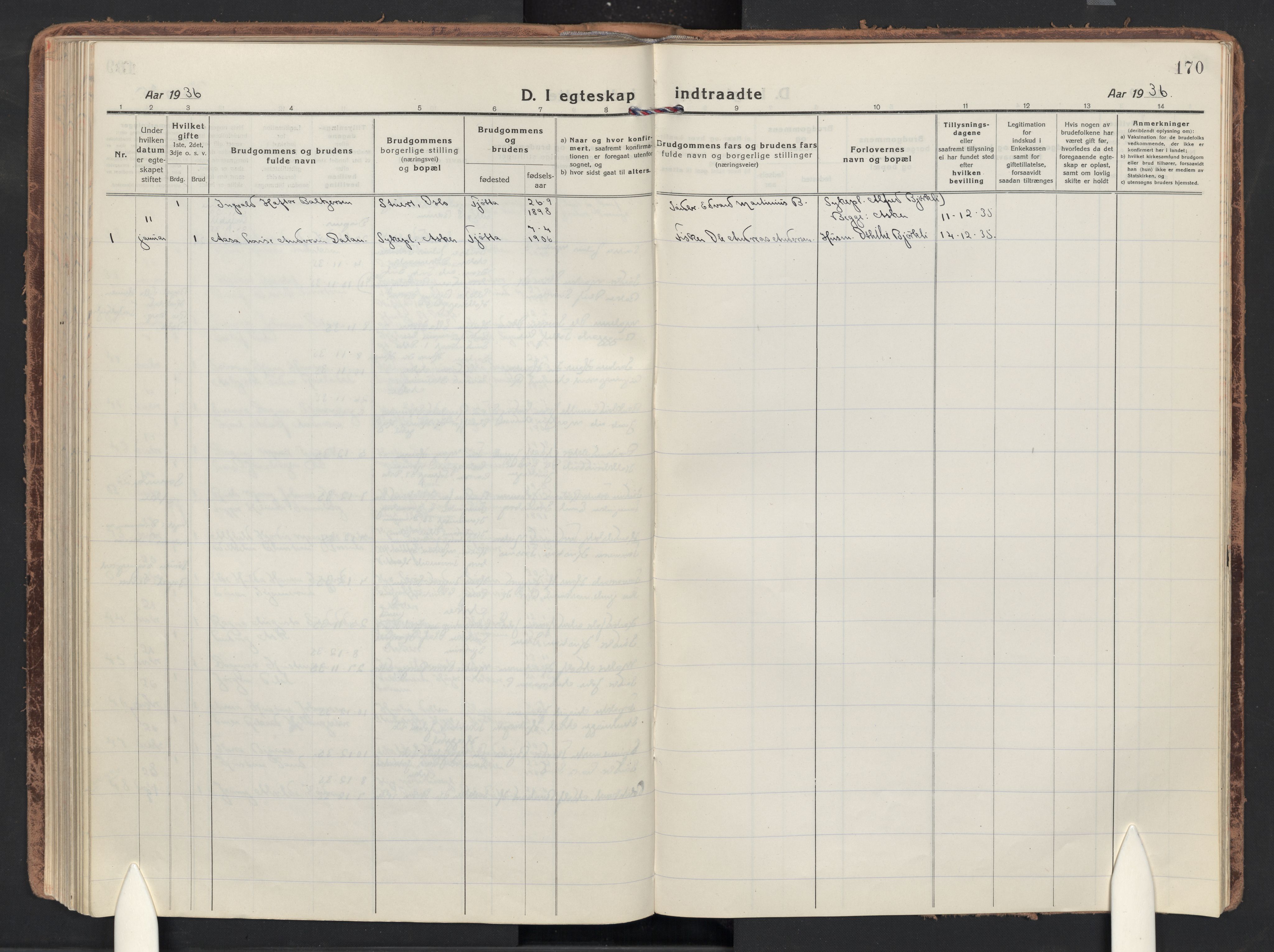 Asker prestekontor Kirkebøker, SAO/A-10256a/F/Fa/L0019: Parish register (official) no. I 19, 1918-1935, p. 170
