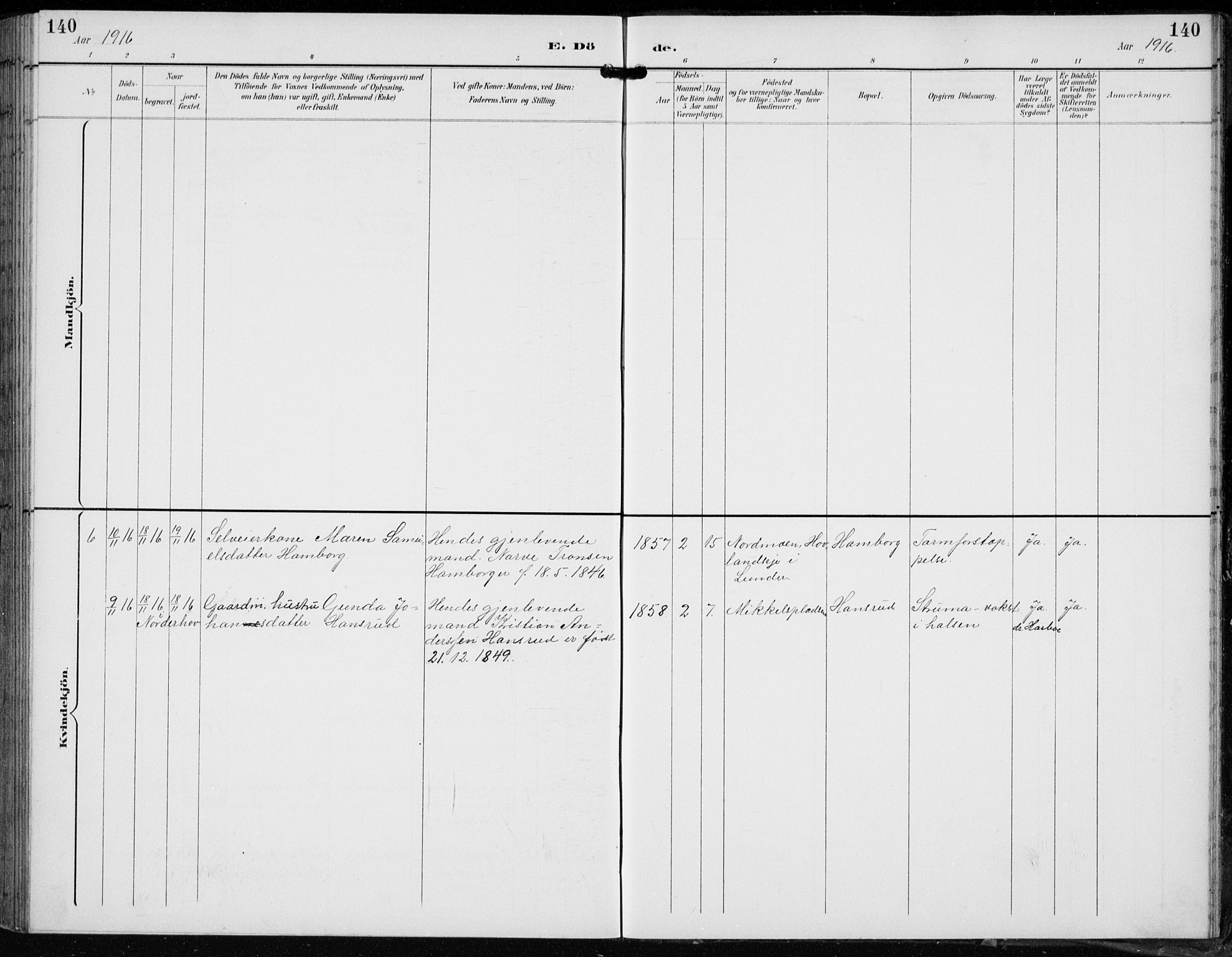 Lunder kirkebøker, AV/SAKO-A-629/F/Fb/L0001: Parish register (official) no. II 1, 1893-1916, p. 140