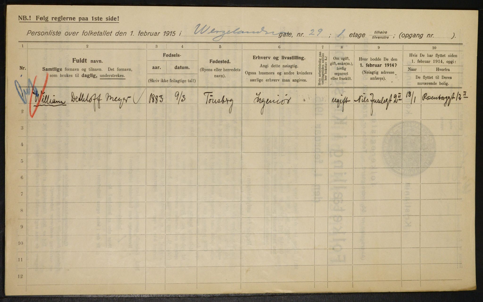 OBA, Municipal Census 1915 for Kristiania, 1915, p. 128488