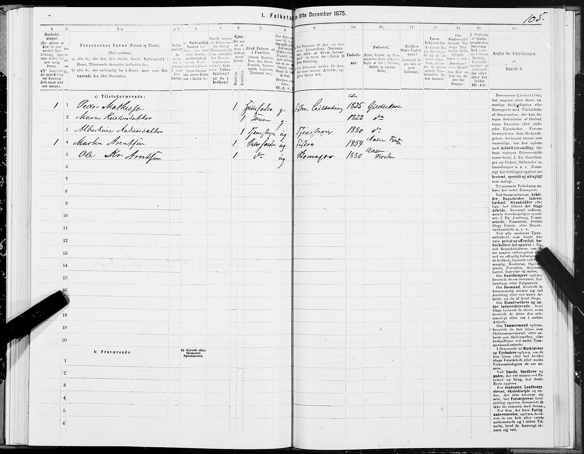 SAT, 1875 census for 1838P Gildeskål, 1875, p. 4105