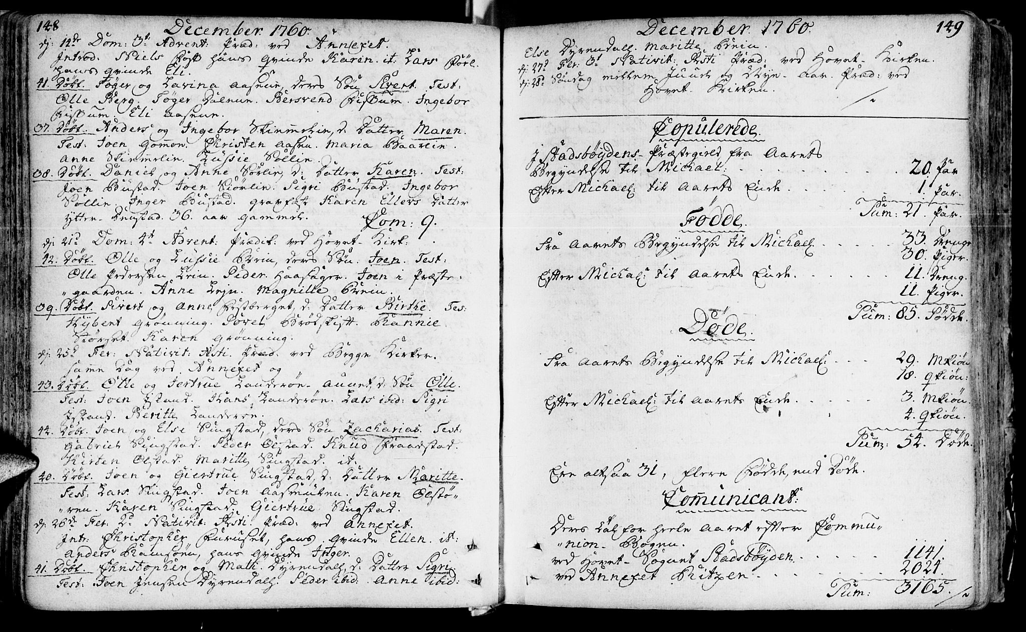 Ministerialprotokoller, klokkerbøker og fødselsregistre - Sør-Trøndelag, SAT/A-1456/646/L0605: Parish register (official) no. 646A03, 1751-1790, p. 148-149