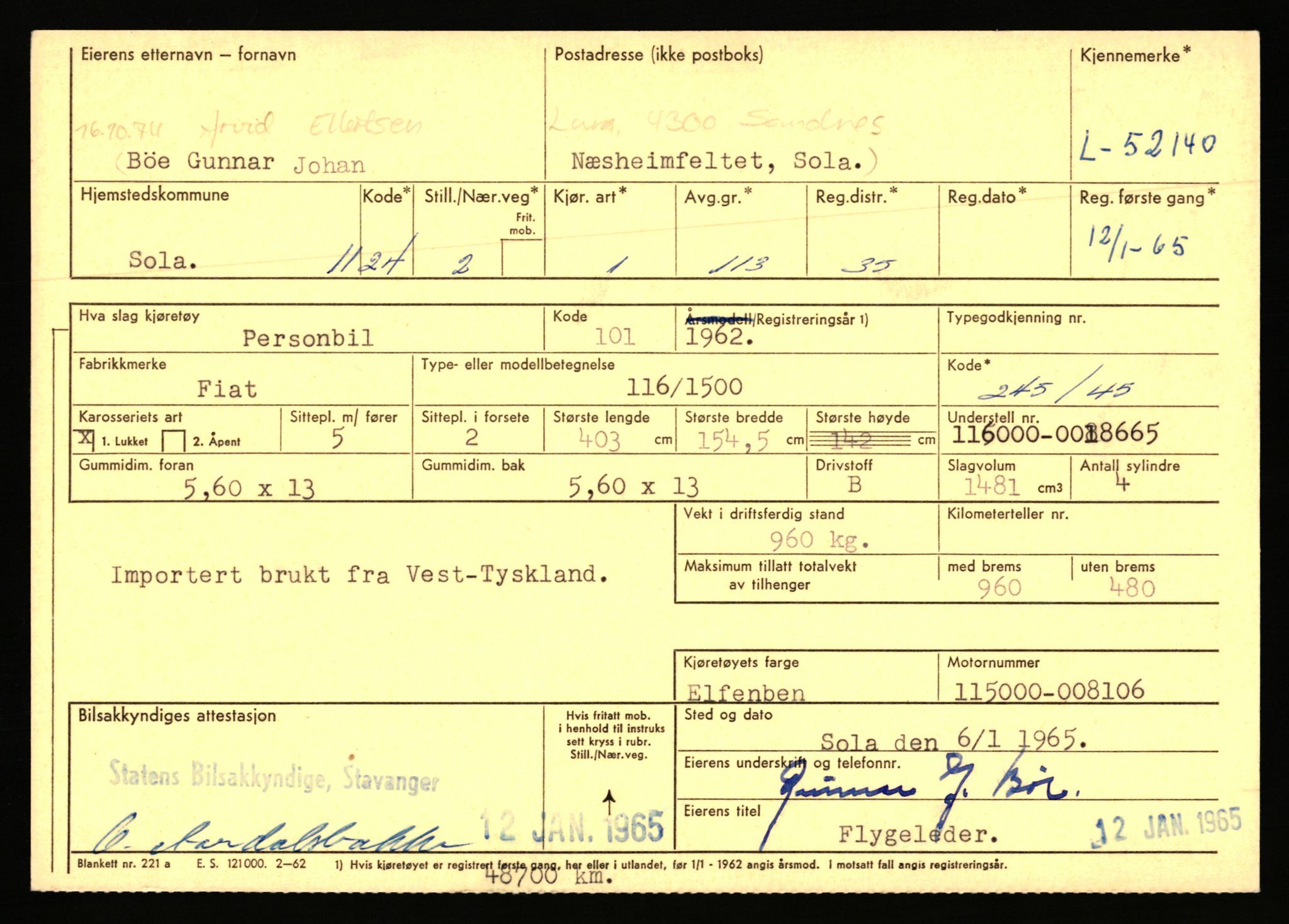 Stavanger trafikkstasjon, AV/SAST-A-101942/0/F/L0052: L-52100 - L-52899, 1930-1971, p. 105