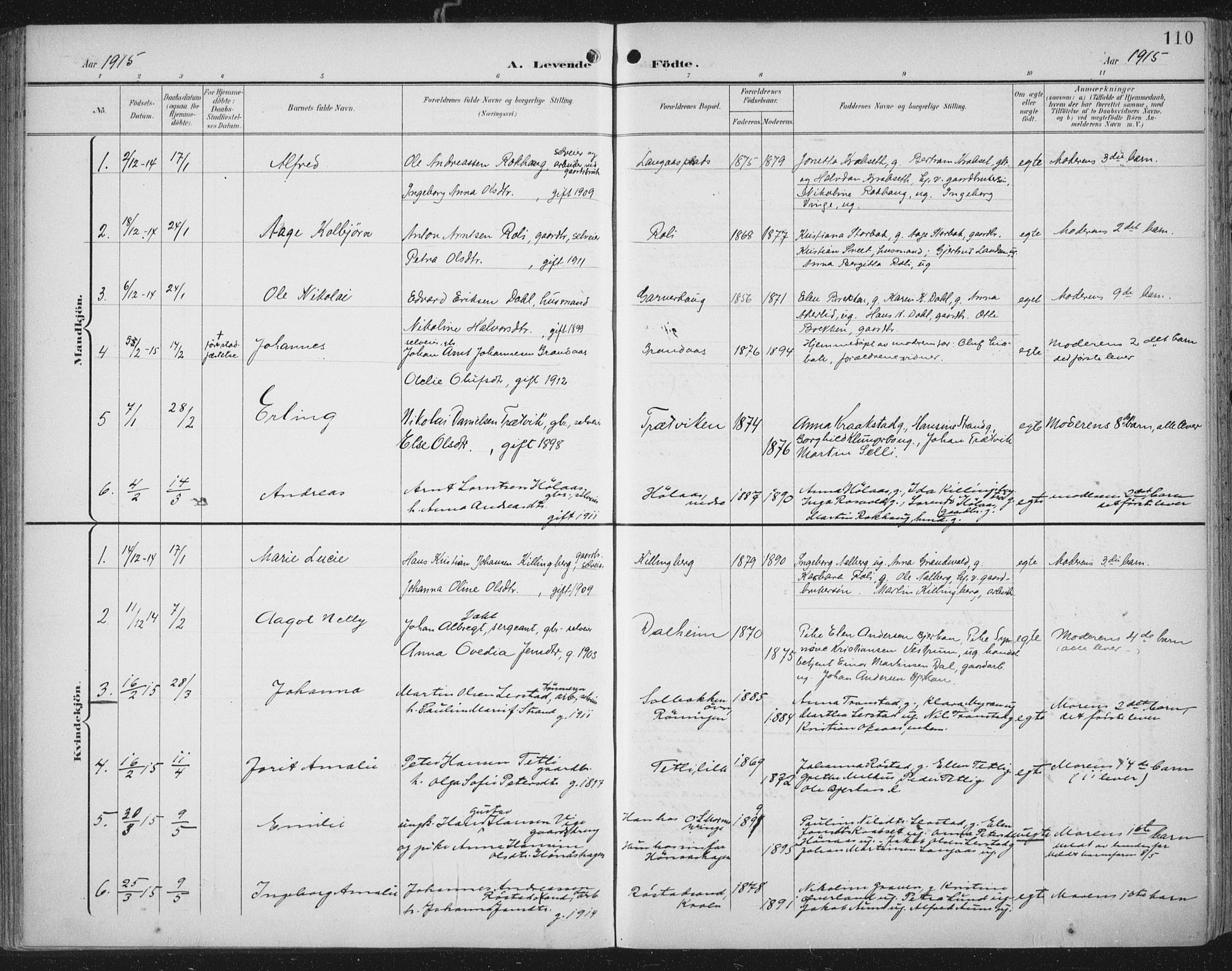 Ministerialprotokoller, klokkerbøker og fødselsregistre - Nord-Trøndelag, SAT/A-1458/701/L0011: Parish register (official) no. 701A11, 1899-1915, p. 110