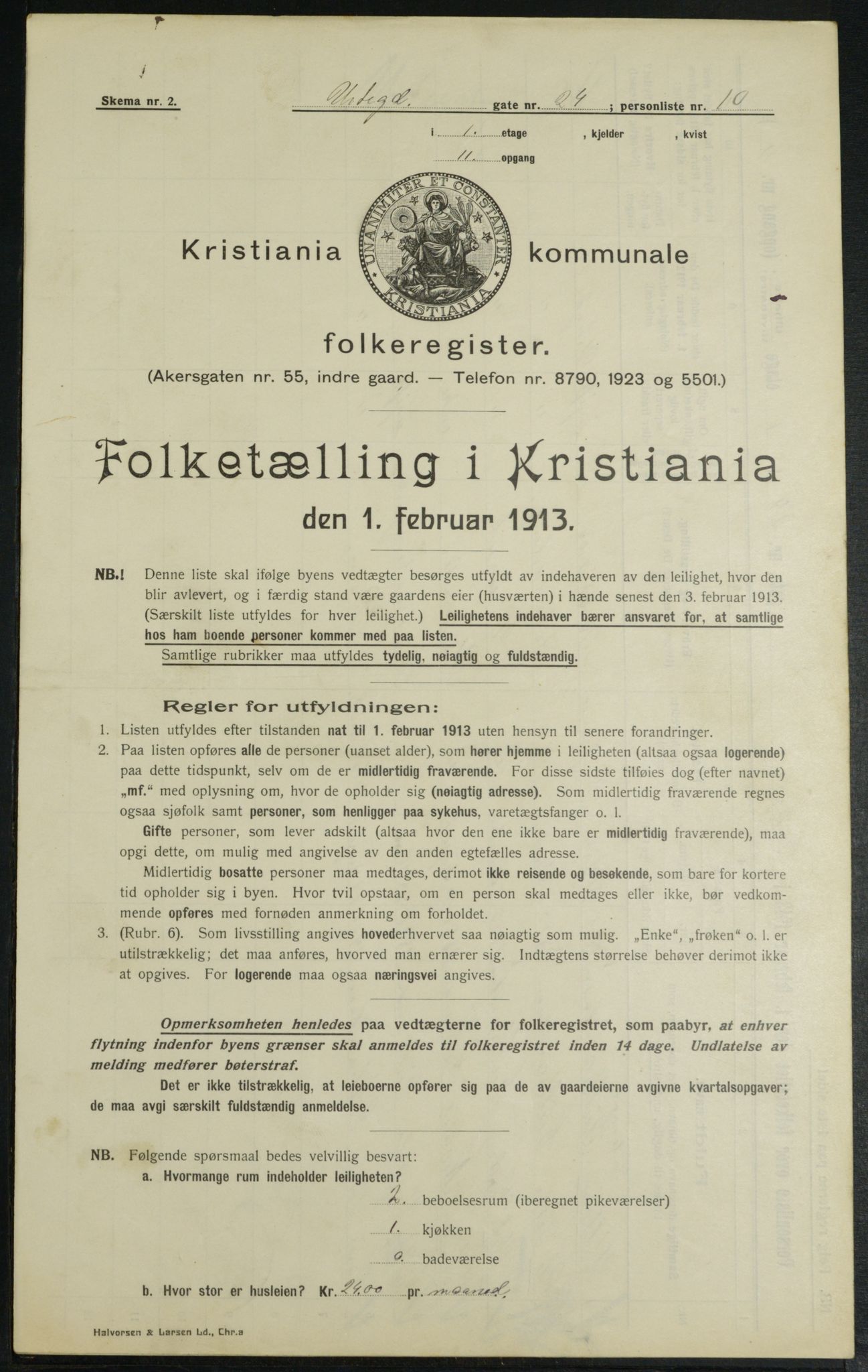 OBA, Municipal Census 1913 for Kristiania, 1913, p. 120870