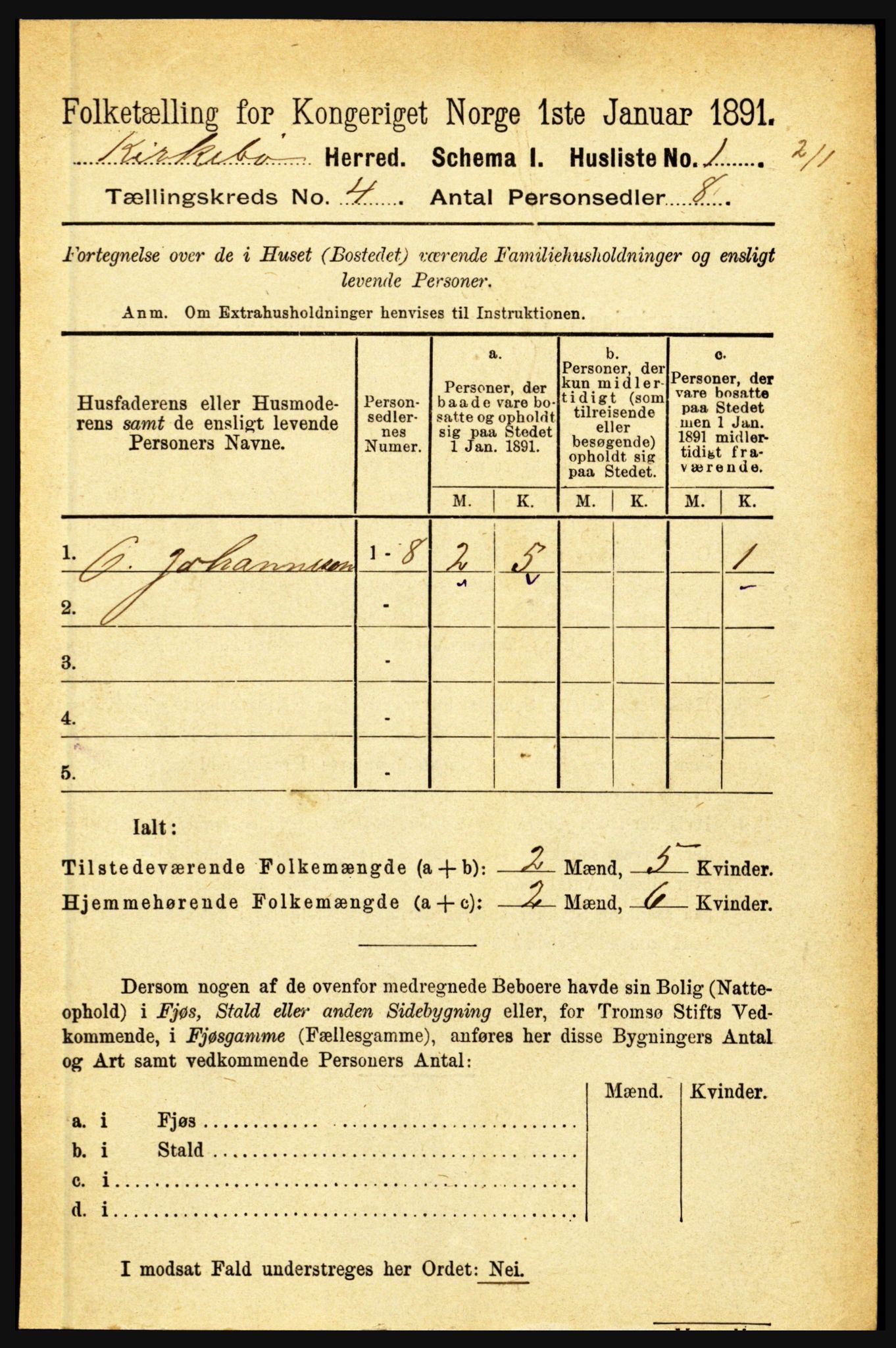 RA, 1891 census for 1416 Kyrkjebø, 1891, p. 836