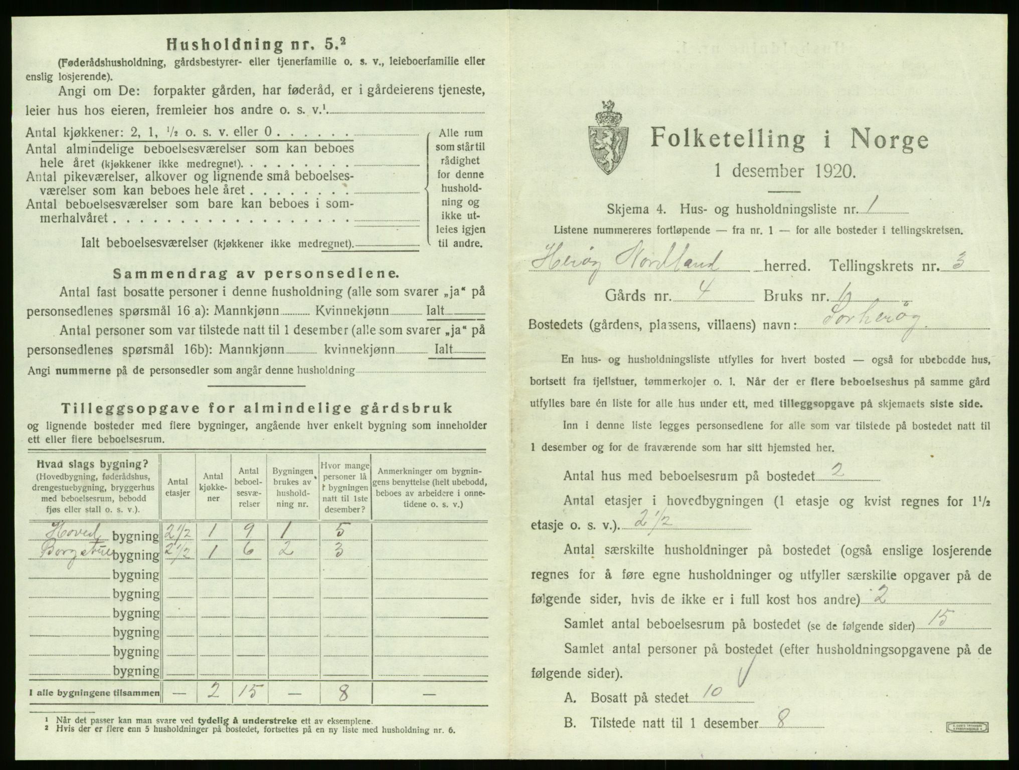 SAT, 1920 census for Herøy, 1920, p. 196