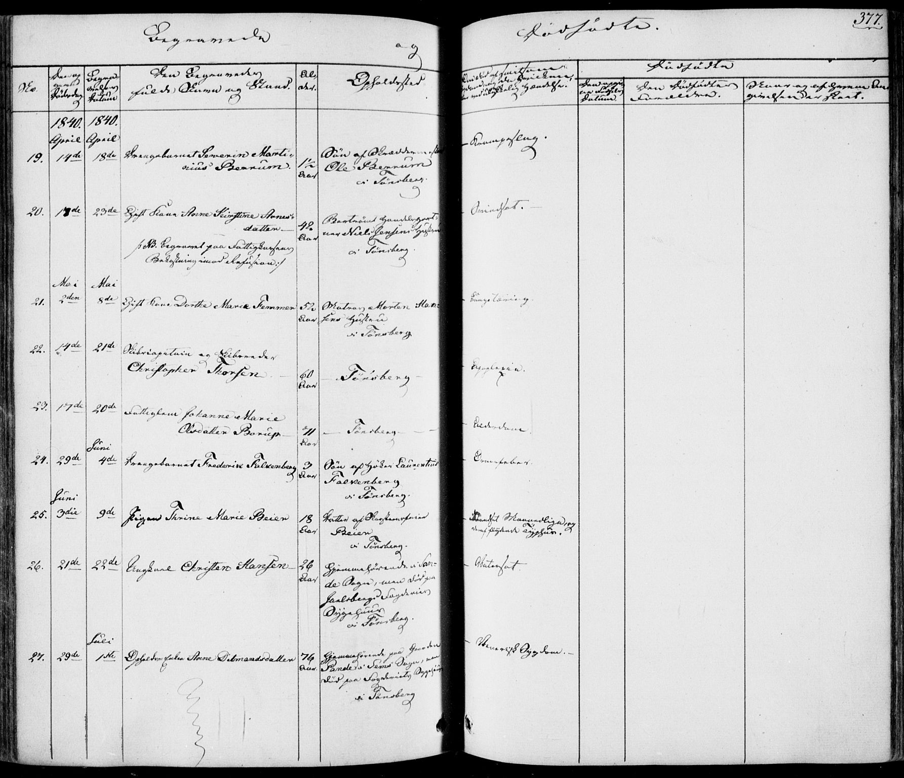 Tønsberg kirkebøker, AV/SAKO-A-330/F/Fa/L0006: Parish register (official) no. I 6, 1836-1844, p. 377