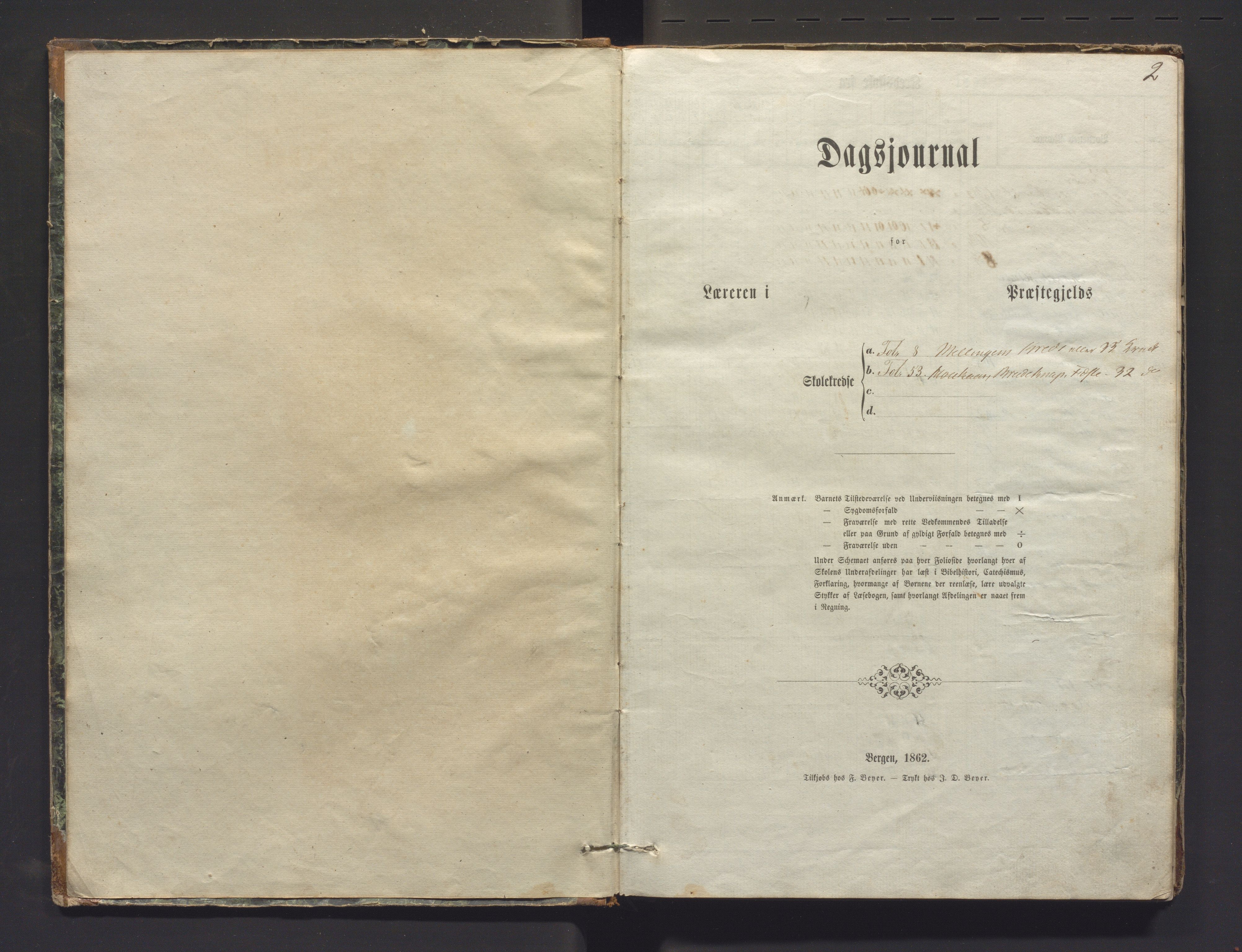 Lindås kommune. Barneskulane, IKAH/1263-231/G/Ga/L0058: Dagsjournal m/ karakterar for Læraren i Lindås prestegjeld for Lindås krinsskule 31. og 32. krins, 1863-1871