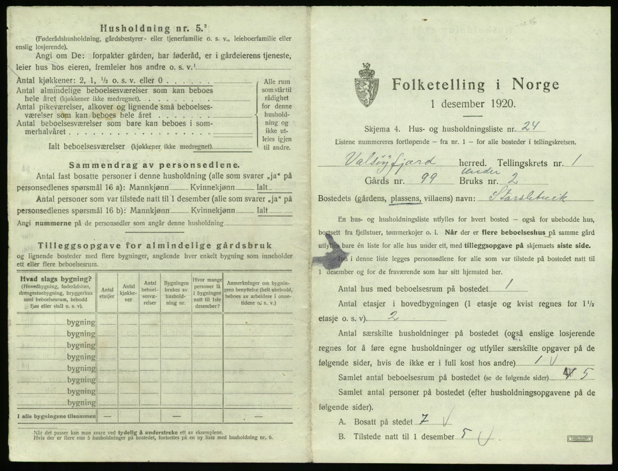 SAT, 1920 census for Valsøyfjord, 1920, p. 77