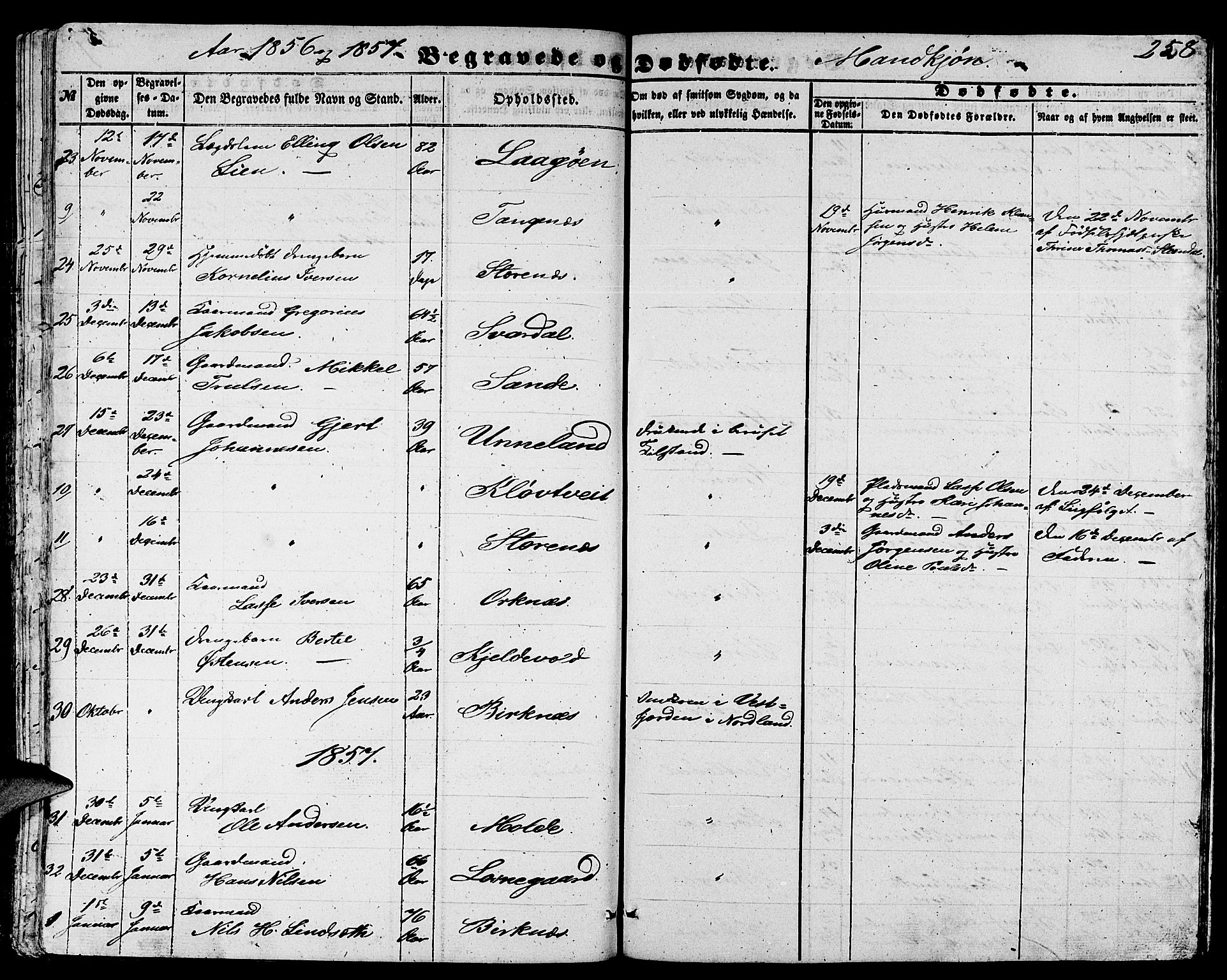 Gulen sokneprestembete, AV/SAB-A-80201/H/Hab/Habb/L0001: Parish register (copy) no. B 1, 1854-1866, p. 258