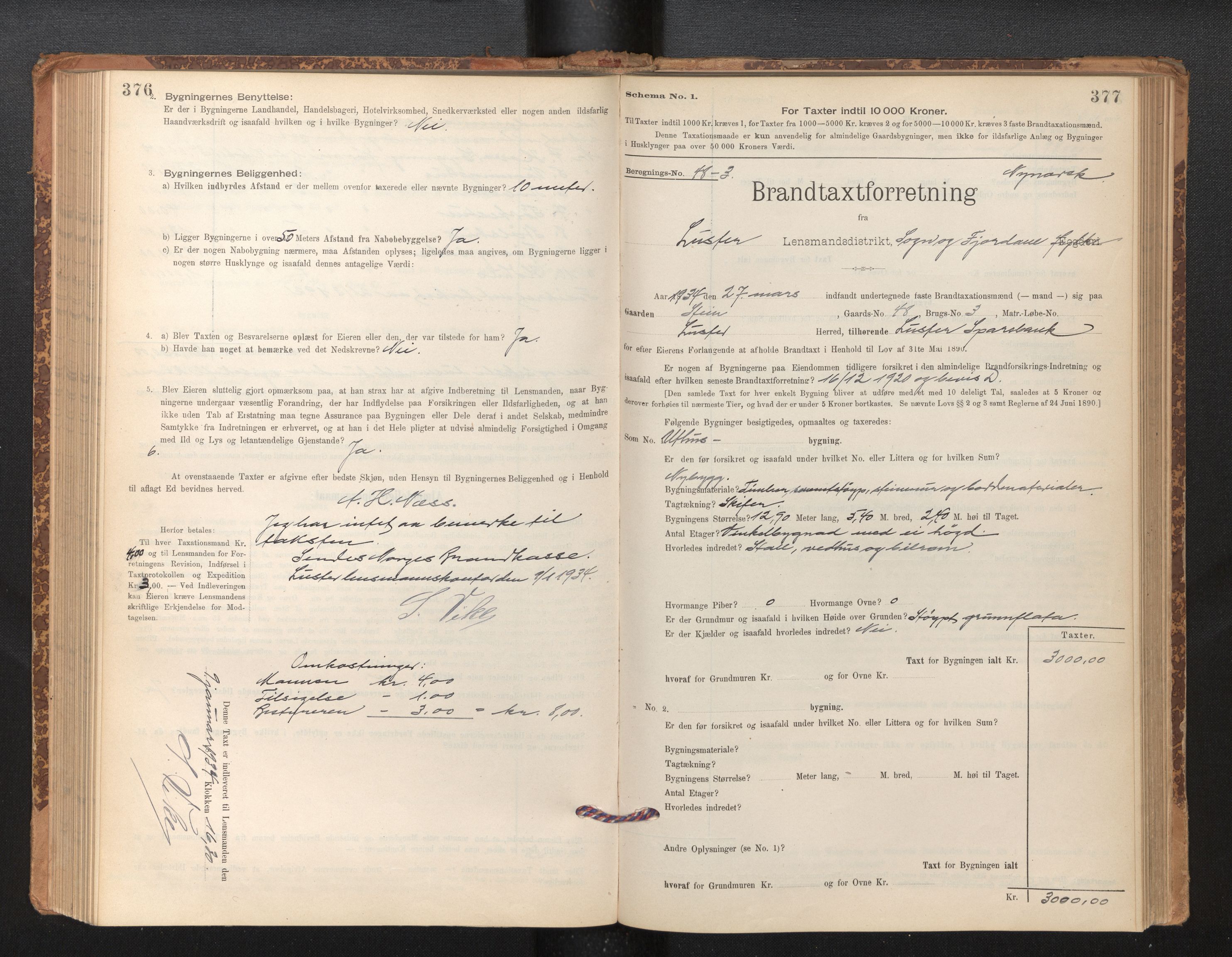 Lensmannen i Luster, SAB/A-29301/0012/L0007: Branntakstprotokoll, skjematakst, 1895-1935, p. 376-377