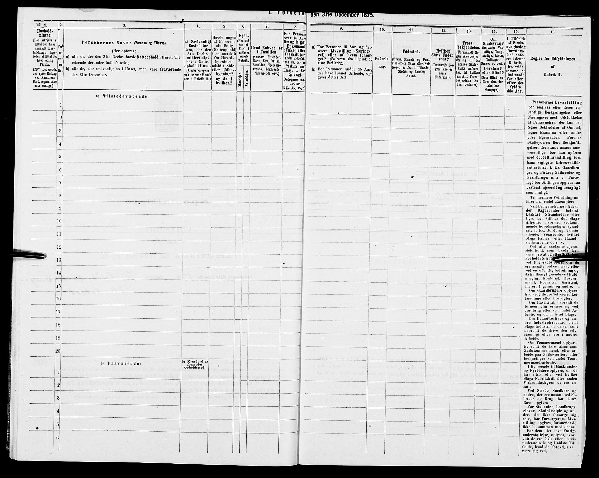 SAK, 1875 census for 1024P Bjelland, 1875, p. 532