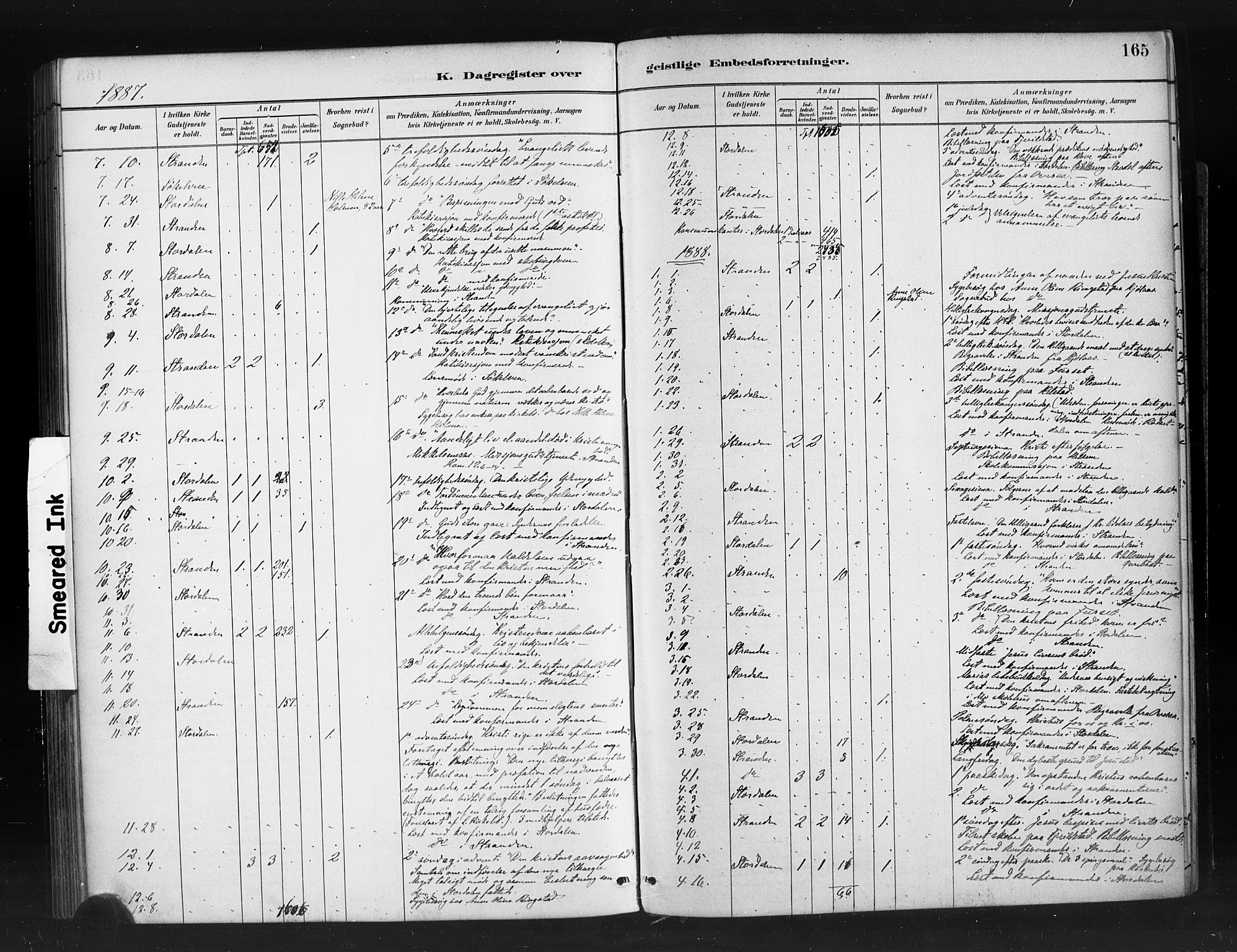 Ministerialprotokoller, klokkerbøker og fødselsregistre - Møre og Romsdal, SAT/A-1454/520/L0283: Parish register (official) no. 520A12, 1882-1898, p. 165