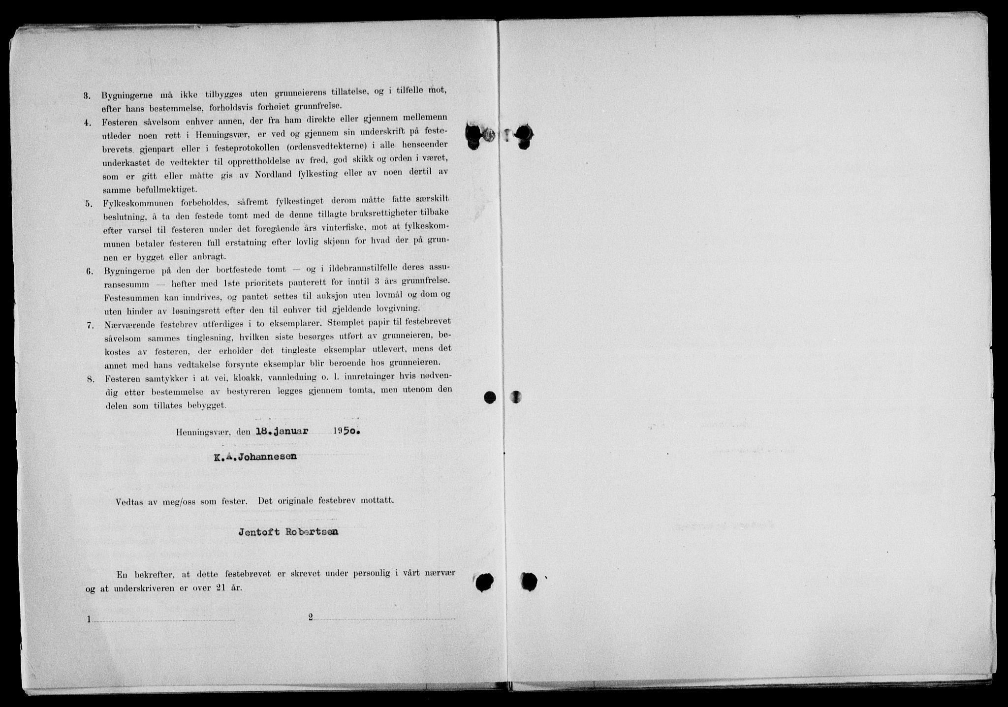 Lofoten sorenskriveri, SAT/A-0017/1/2/2C/L0023a: Mortgage book no. 23a, 1950-1950, Diary no: : 294/1950