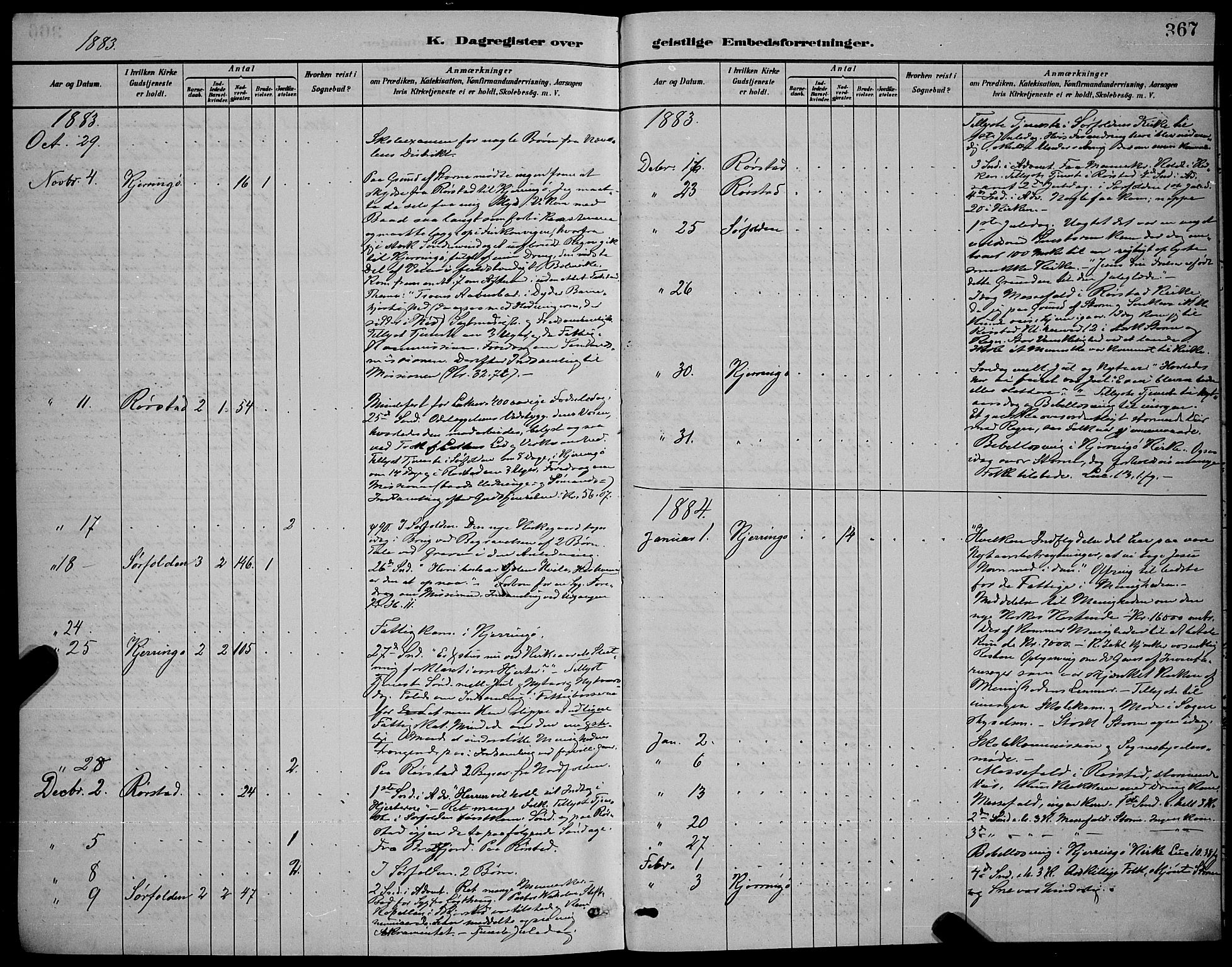 Ministerialprotokoller, klokkerbøker og fødselsregistre - Nordland, AV/SAT-A-1459/853/L0772: Parish register (official) no. 853A11, 1881-1900, p. 367