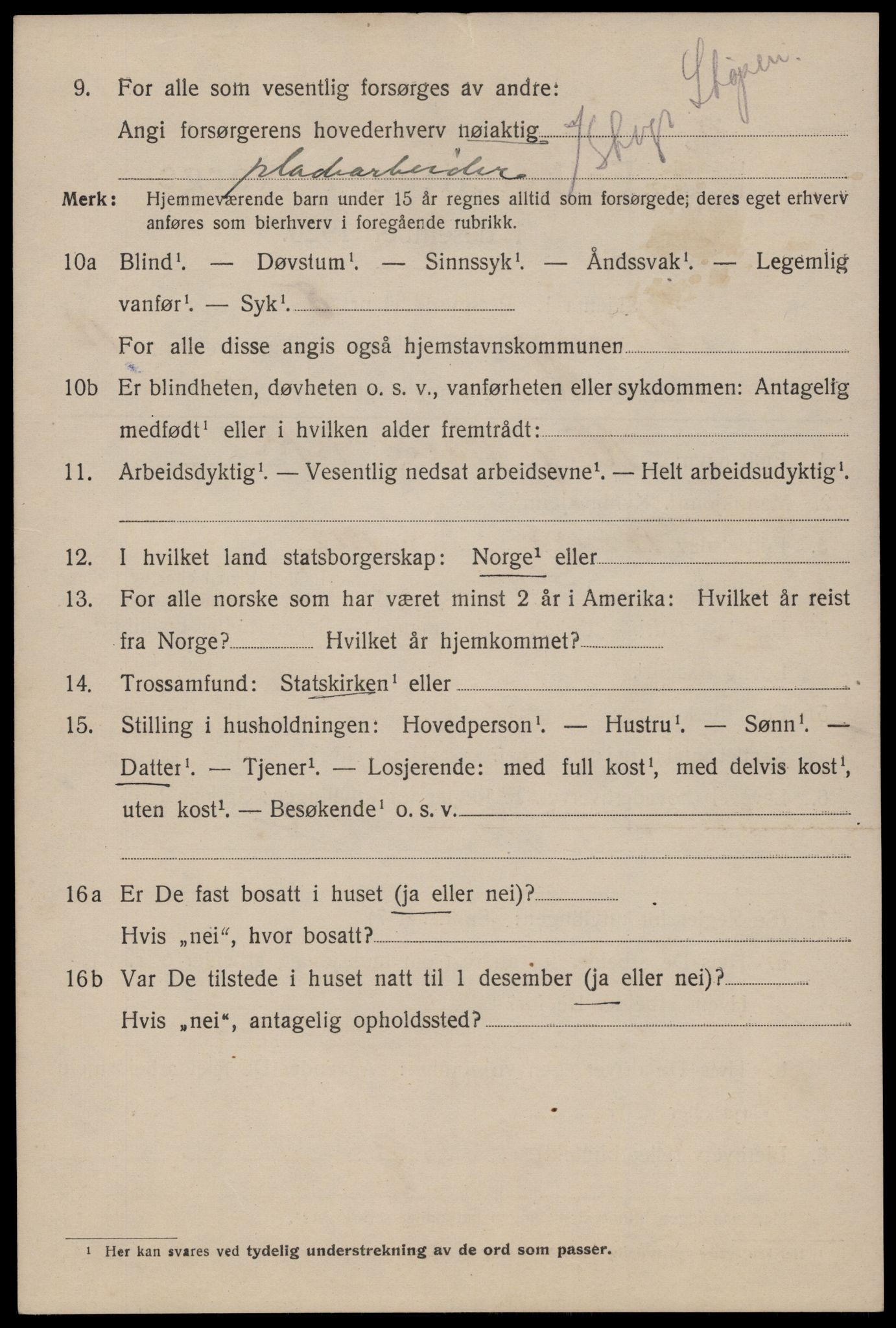 SAST, 1920 census for Stavanger, 1920, p. 57689