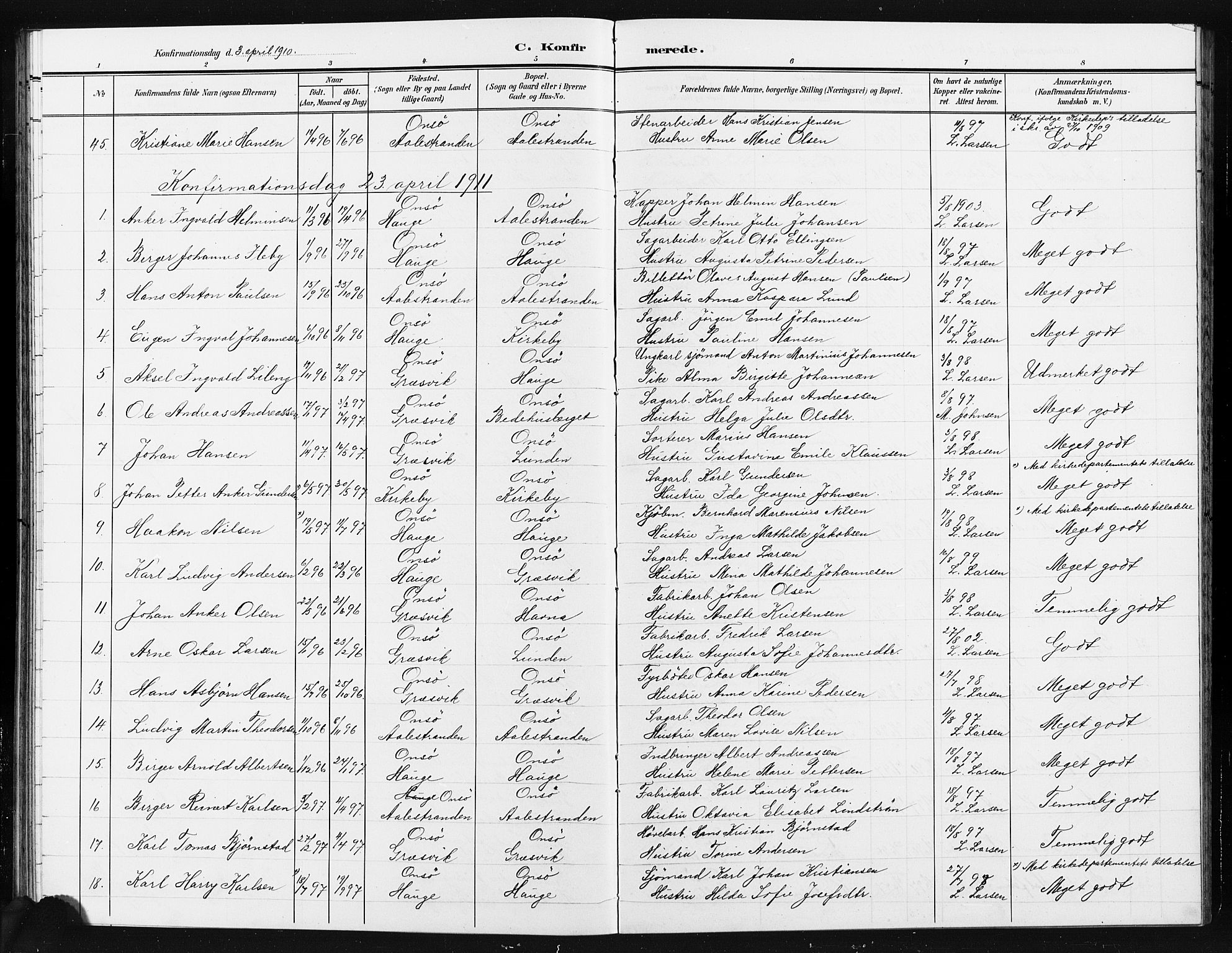Onsøy prestekontor Kirkebøker, AV/SAO-A-10914/G/Gb/L0001: Parish register (copy) no. II 1, 1903-1911