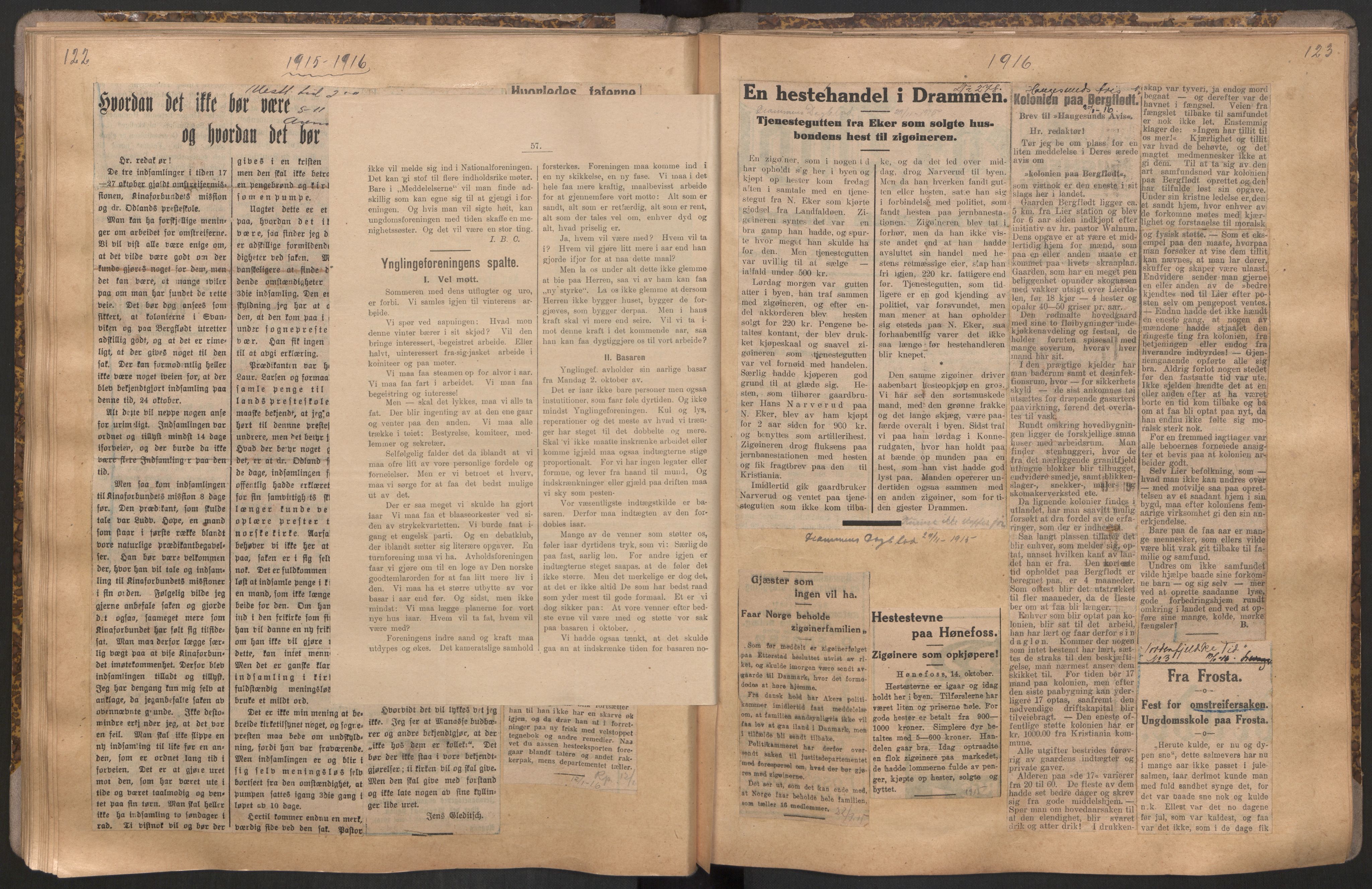 Norsk Misjon Blant Hjemløse, RA/PA-0793/F/Fv/L0534: Utklipp, 1897-1919, p. 122-123