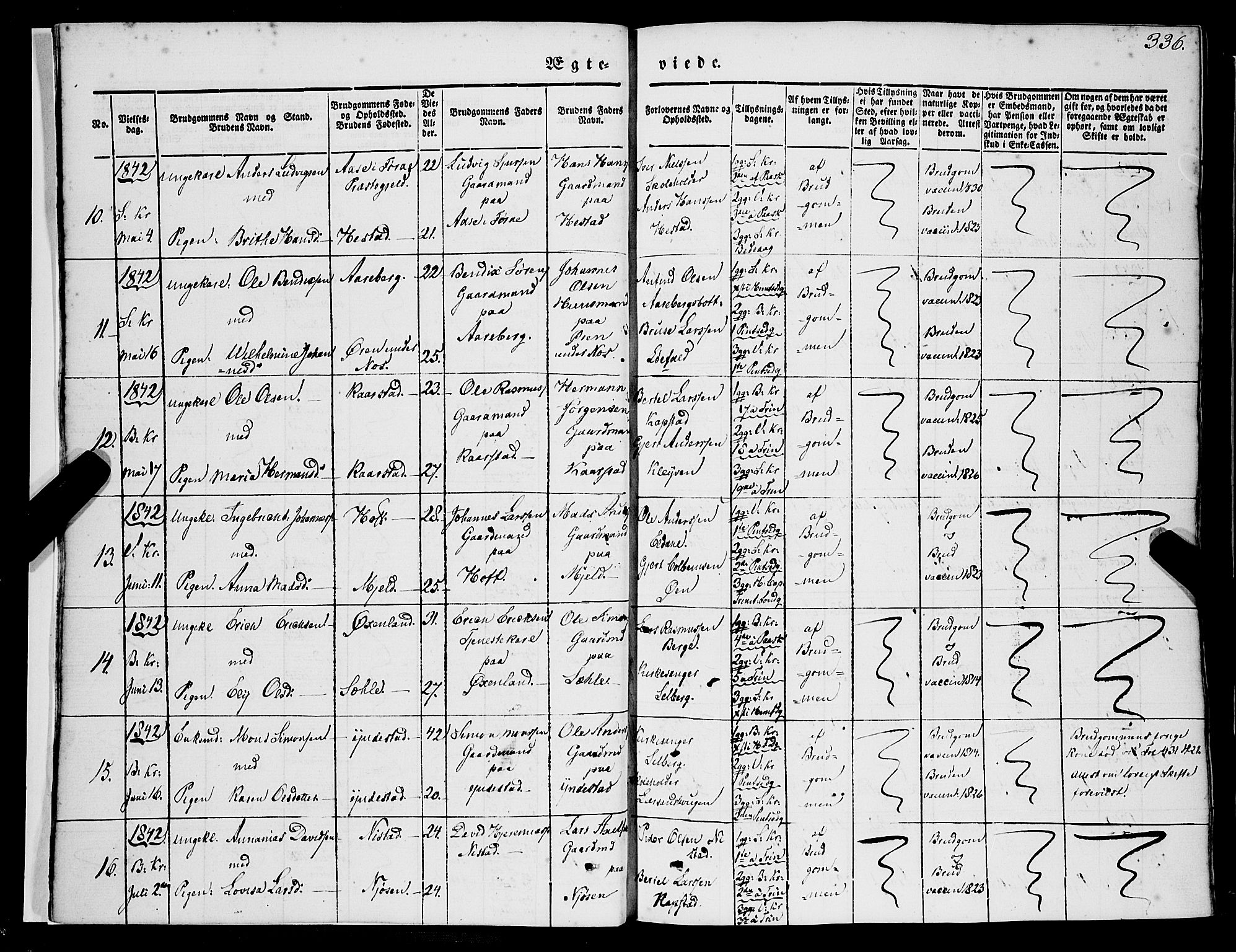 Gaular sokneprestembete, SAB/A-80001/H/Haa: Parish register (official) no. A 4II, 1841-1859, p. 336