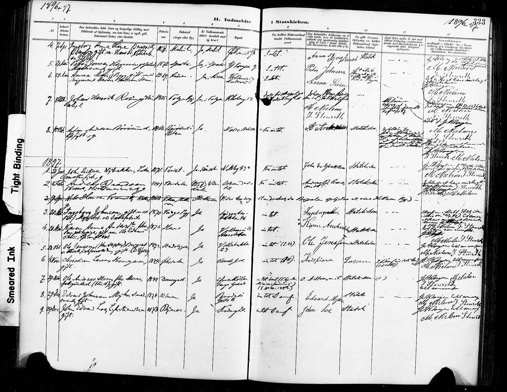 Ministerialprotokoller, klokkerbøker og fødselsregistre - Sør-Trøndelag, SAT/A-1456/604/L0198: Parish register (official) no. 604A19, 1893-1900, p. 333