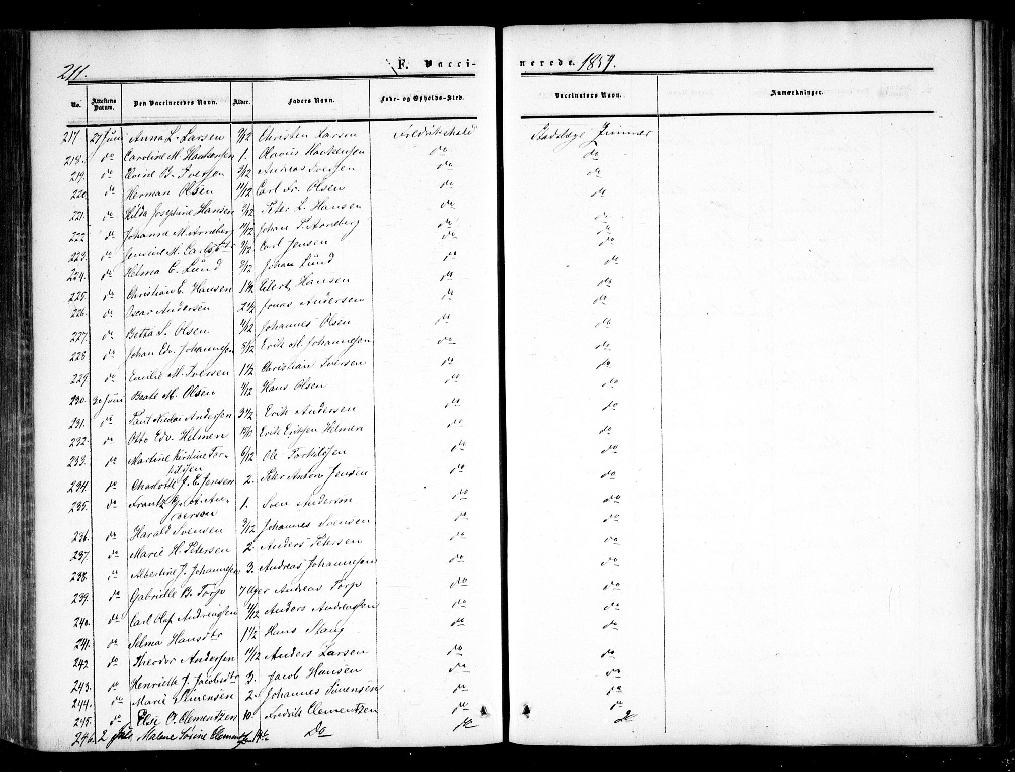 Halden prestekontor Kirkebøker, AV/SAO-A-10909/F/Fa/L0008: Parish register (official) no. I 8, 1857-1865, p. 211