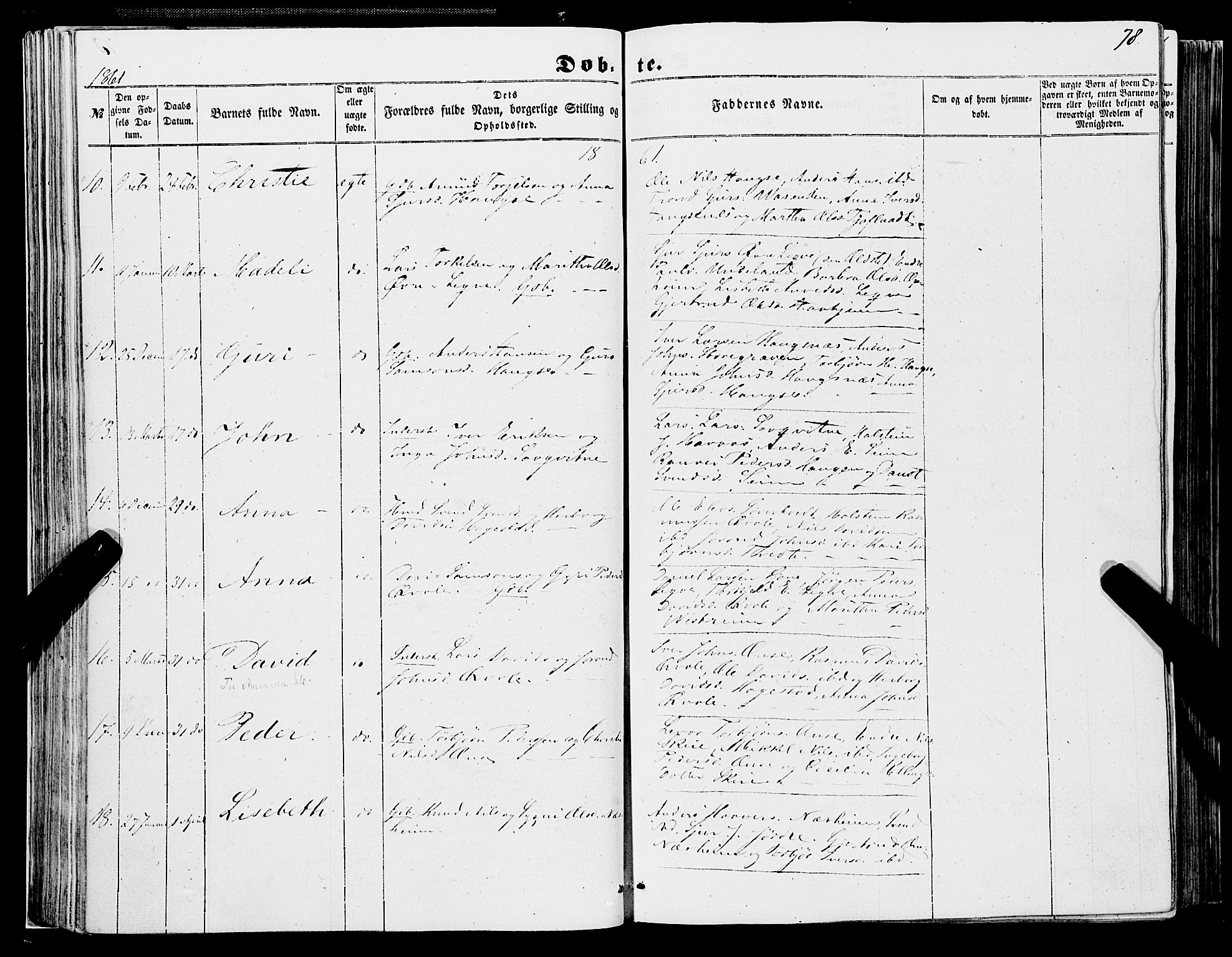 Ulvik sokneprestembete, SAB/A-78801/H/Haa: Parish register (official) no. A 13, 1853-1863, p. 78